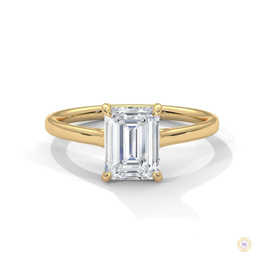 1.75 Ct. Emerald-Cut Solitaire Lab Diamond Ring