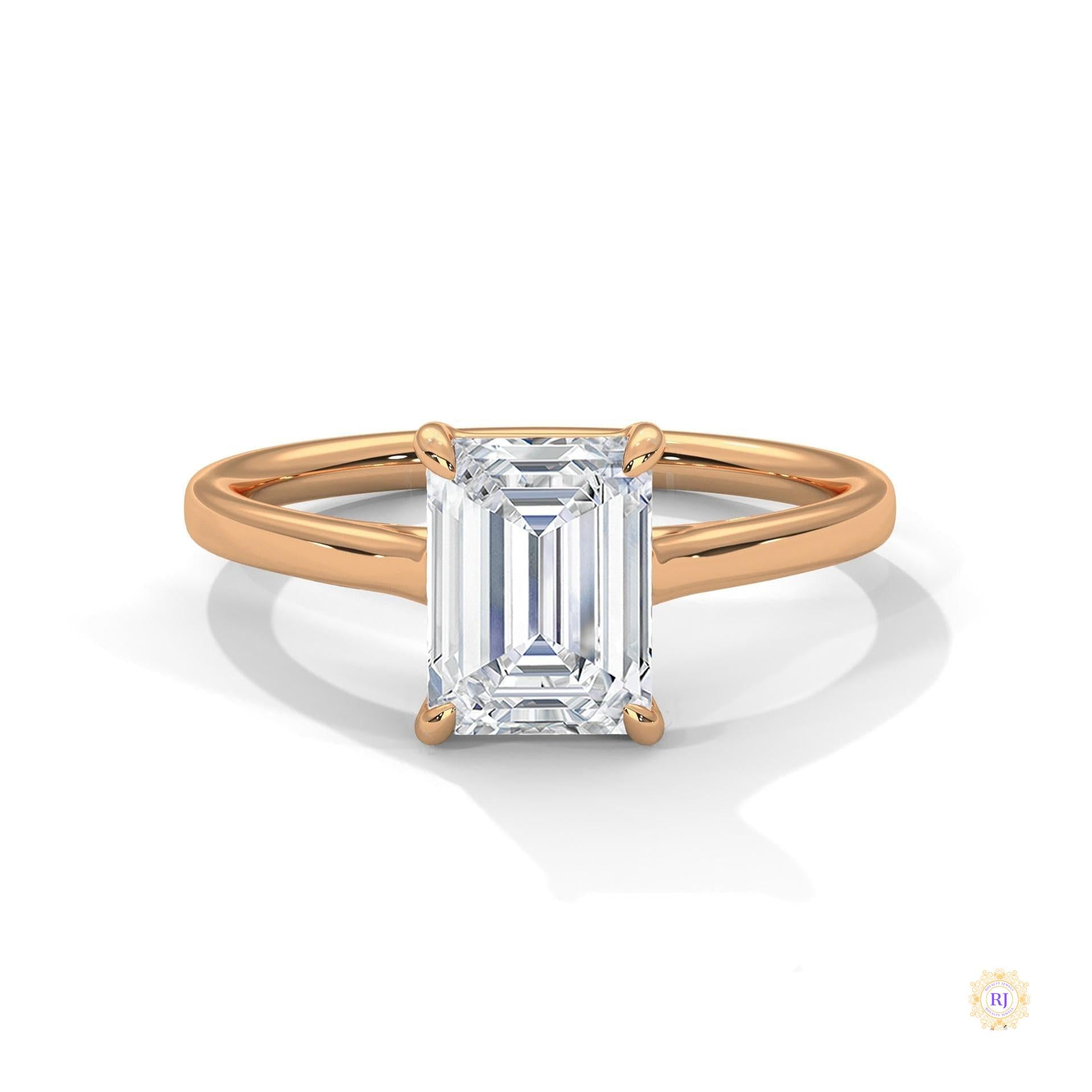 1.75 Ct. Emerald-Cut Solitaire Lab Diamond Ring