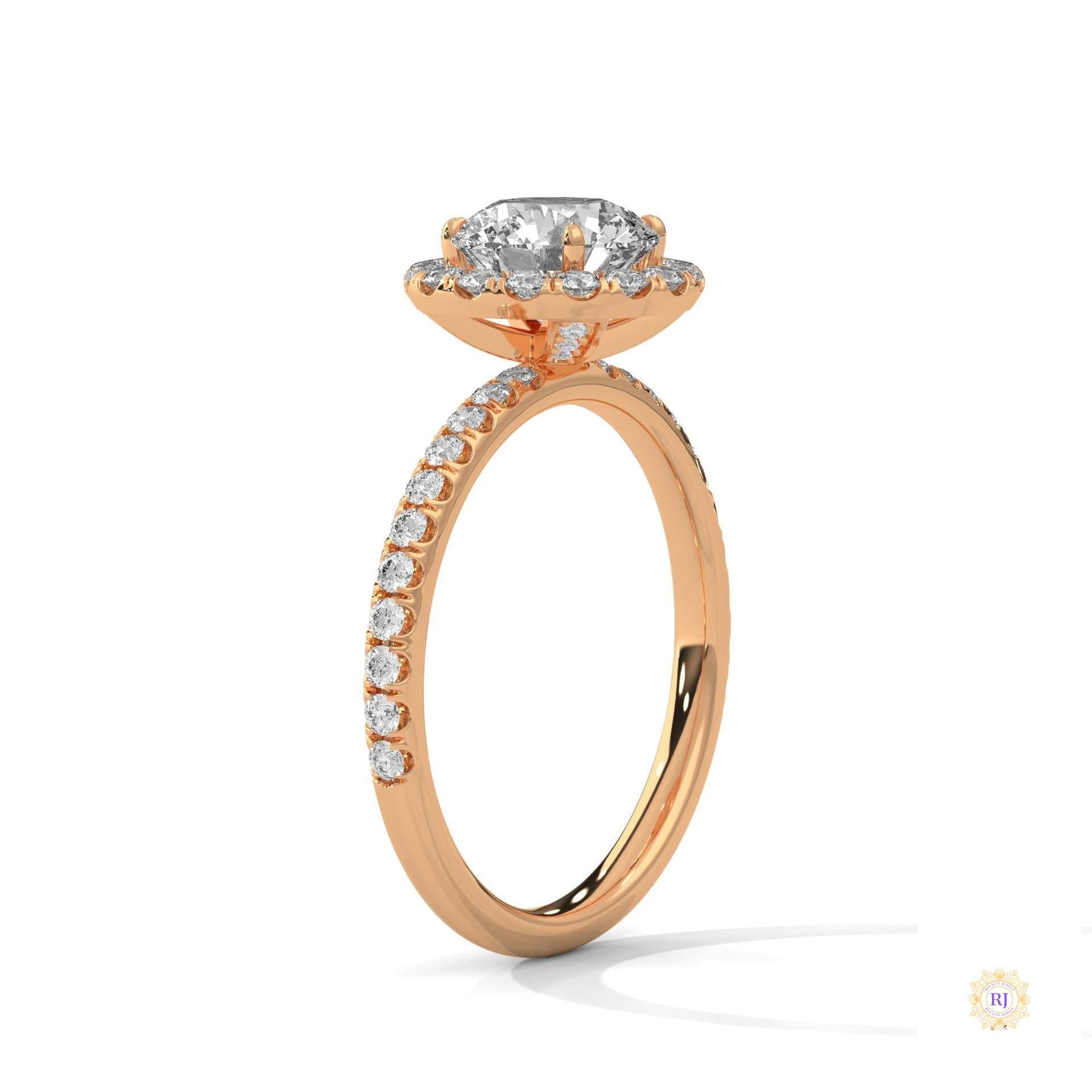 1.80 Ct. Round Halo Lab Diamond Ring