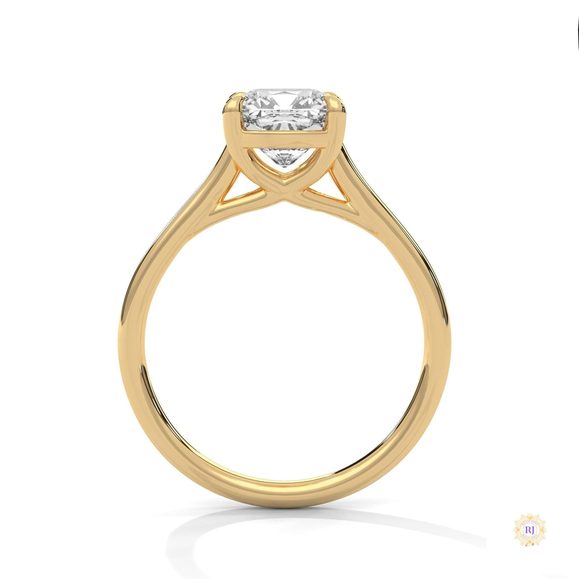 2 Ct. Cushion-Cut Solitaire Lab Diamond Ring