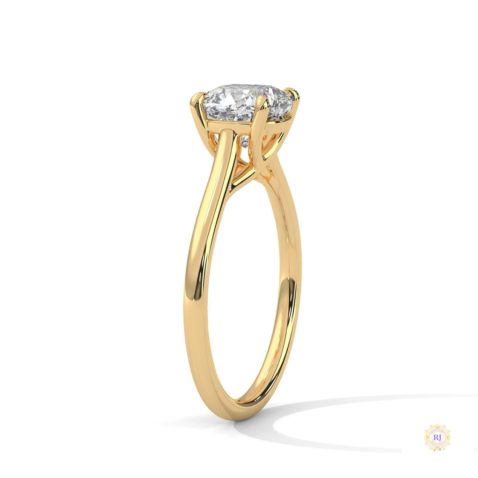 2 Ct. Cushion-Cut Solitaire Lab Diamond Ring