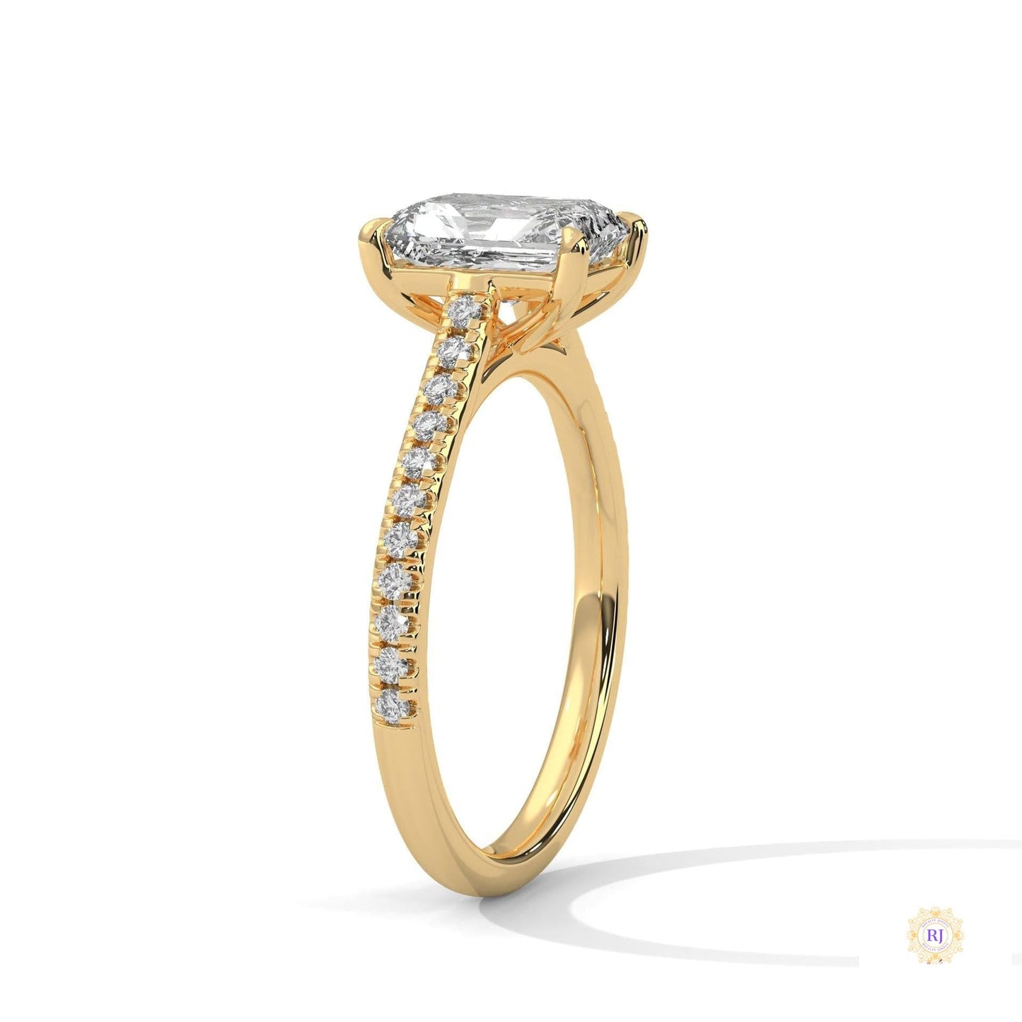 2 Ct. Emerald Cut Lab Diamond Ring