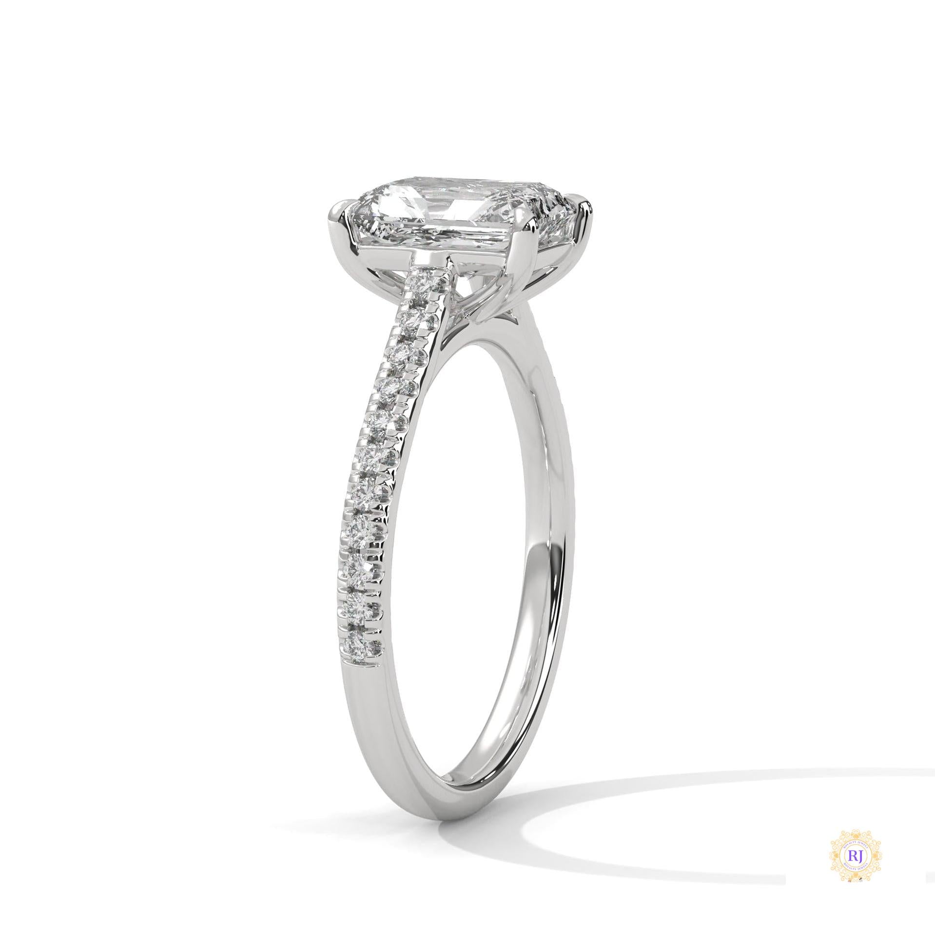 2 Ct. Emerald Cut Lab Diamond Ring