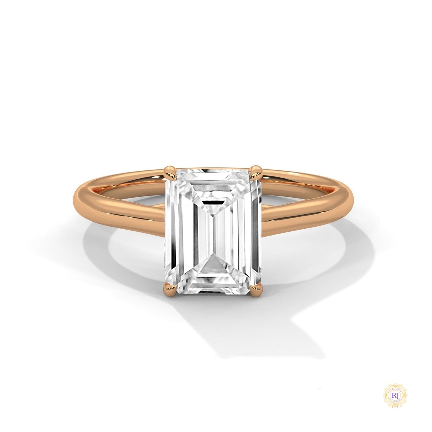 2 Ct. Emerald-Cut Solitaire Lab Diamond Ring