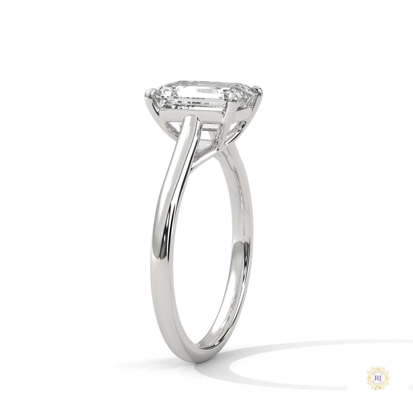 2 Ct. Emerald-Cut Solitaire Lab Diamond Ring