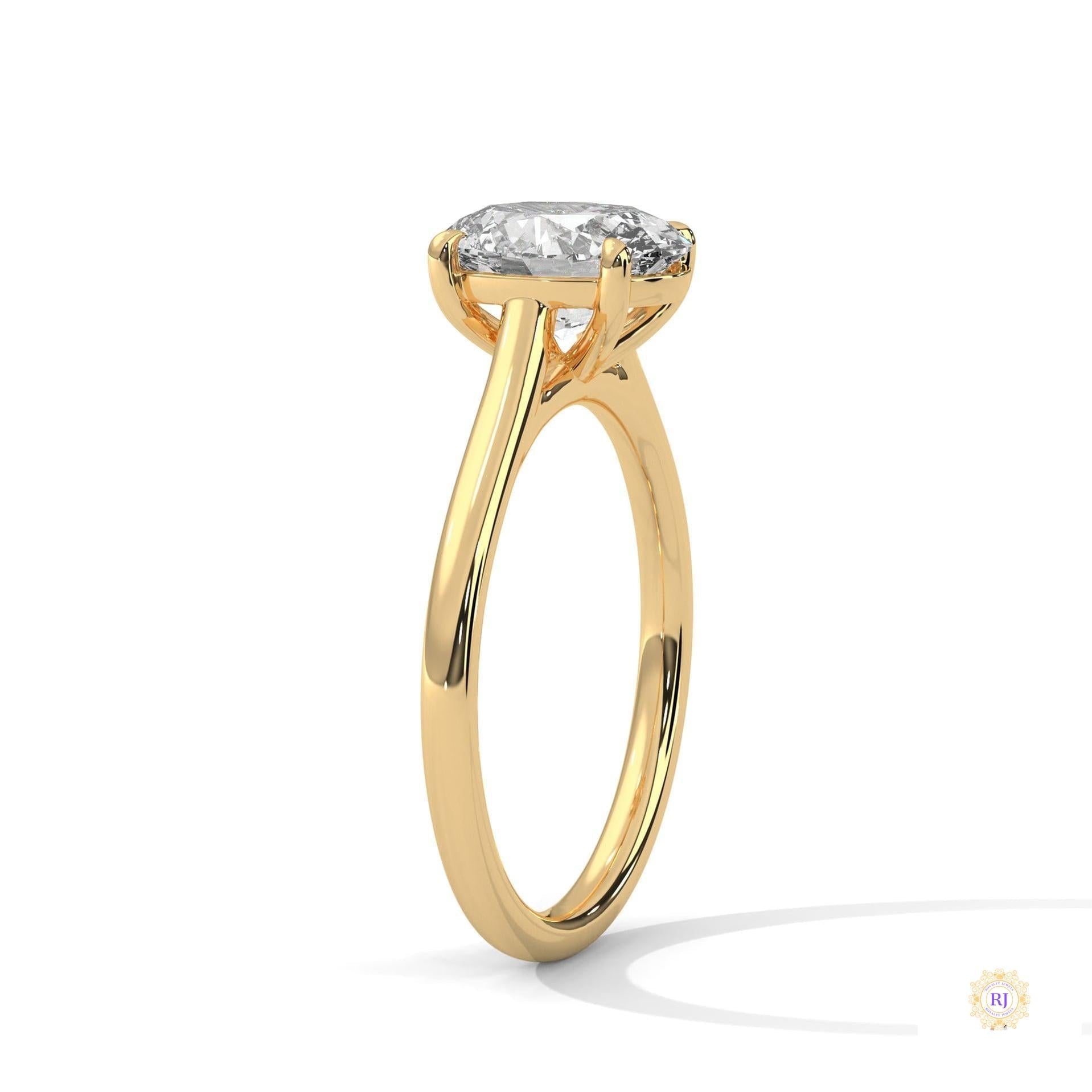 2 Ct. Oval Solitaire Lab Diamond Ring