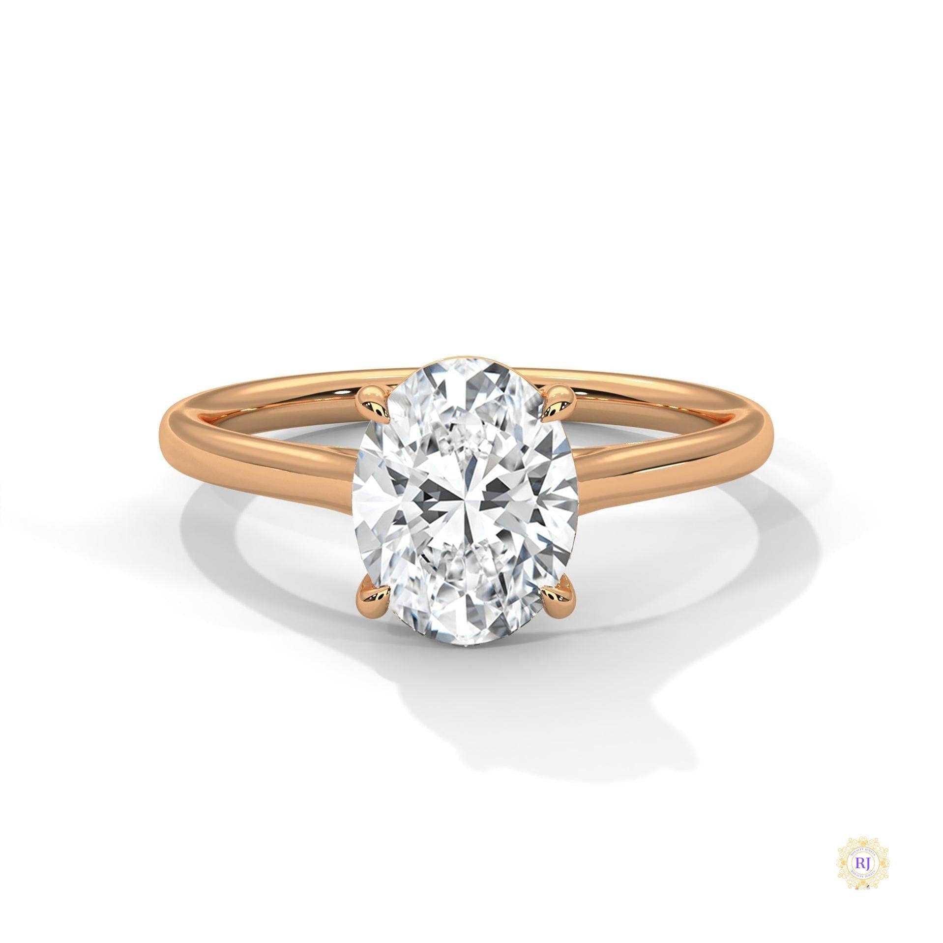 2 Ct. Oval Solitaire Lab Diamond Ring