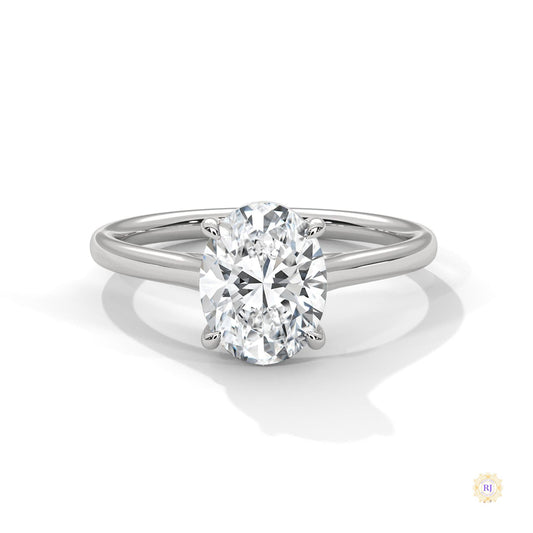 2 Ct. Oval Solitaire Lab Diamond Ring