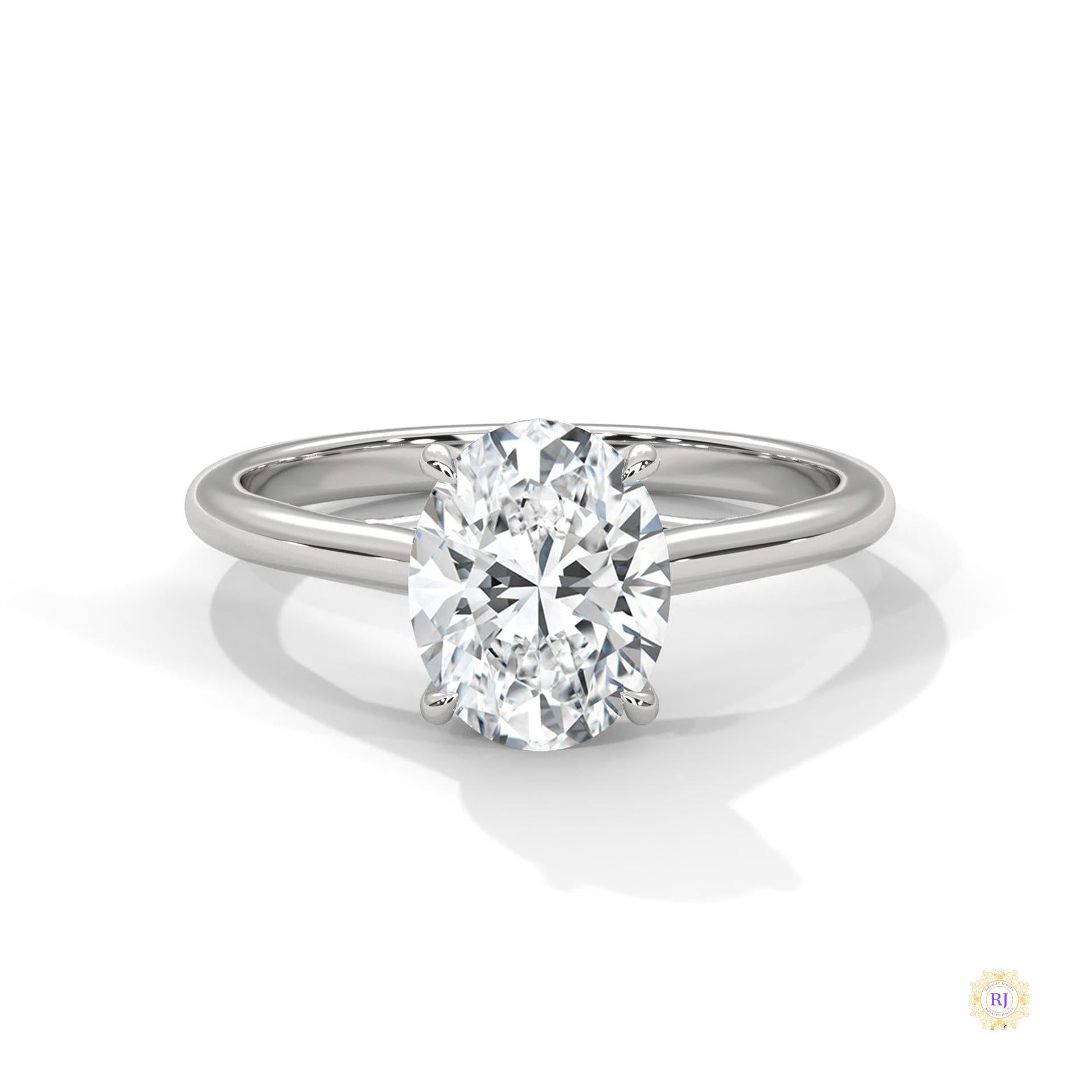 2 Ct. Oval Solitaire Lab Diamond Ring