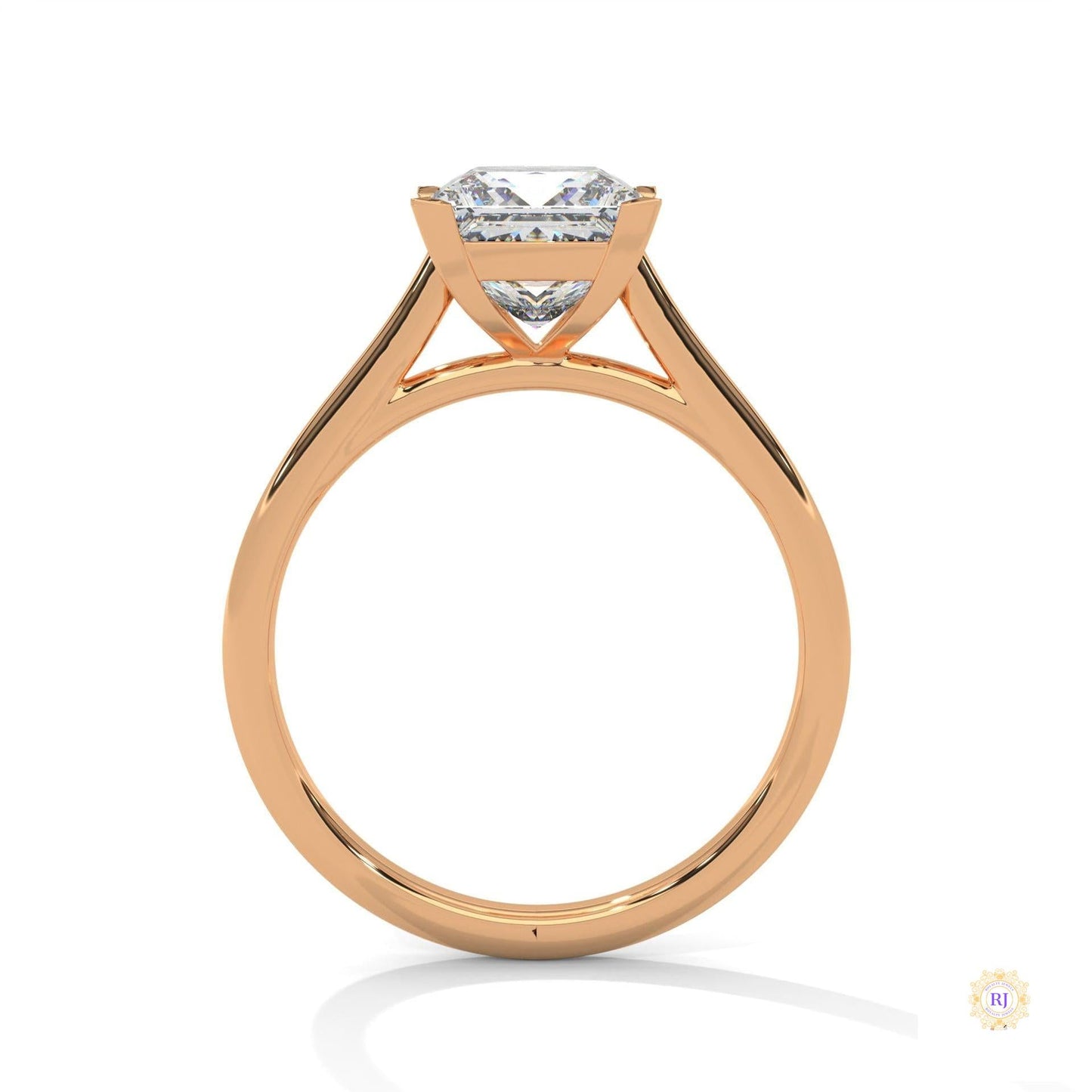 2 Ct. Princess-Cut Solitaire Lab Diamond Ring