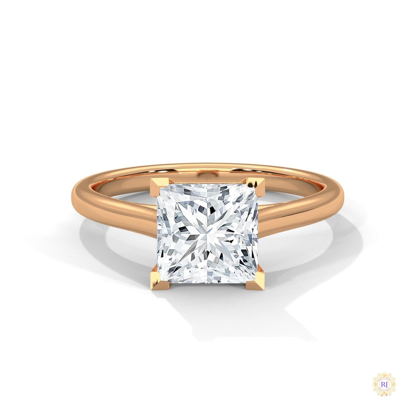 2 Ct. Princess-Cut Solitaire Lab Diamond Ring