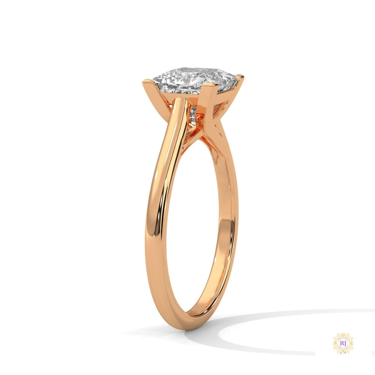 2 Ct. Princess-Cut Solitaire Lab Diamond Ring