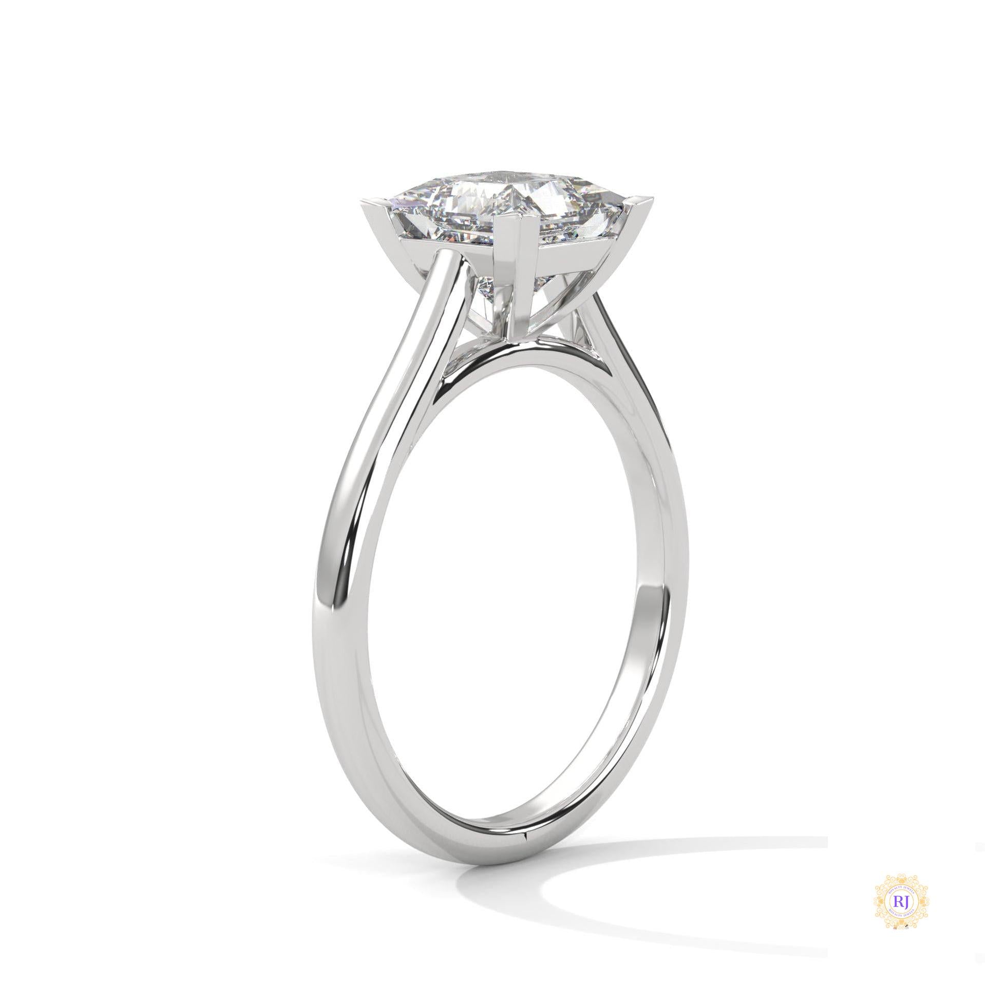 2 Ct. Princess-Cut Solitaire Lab Diamond Ring