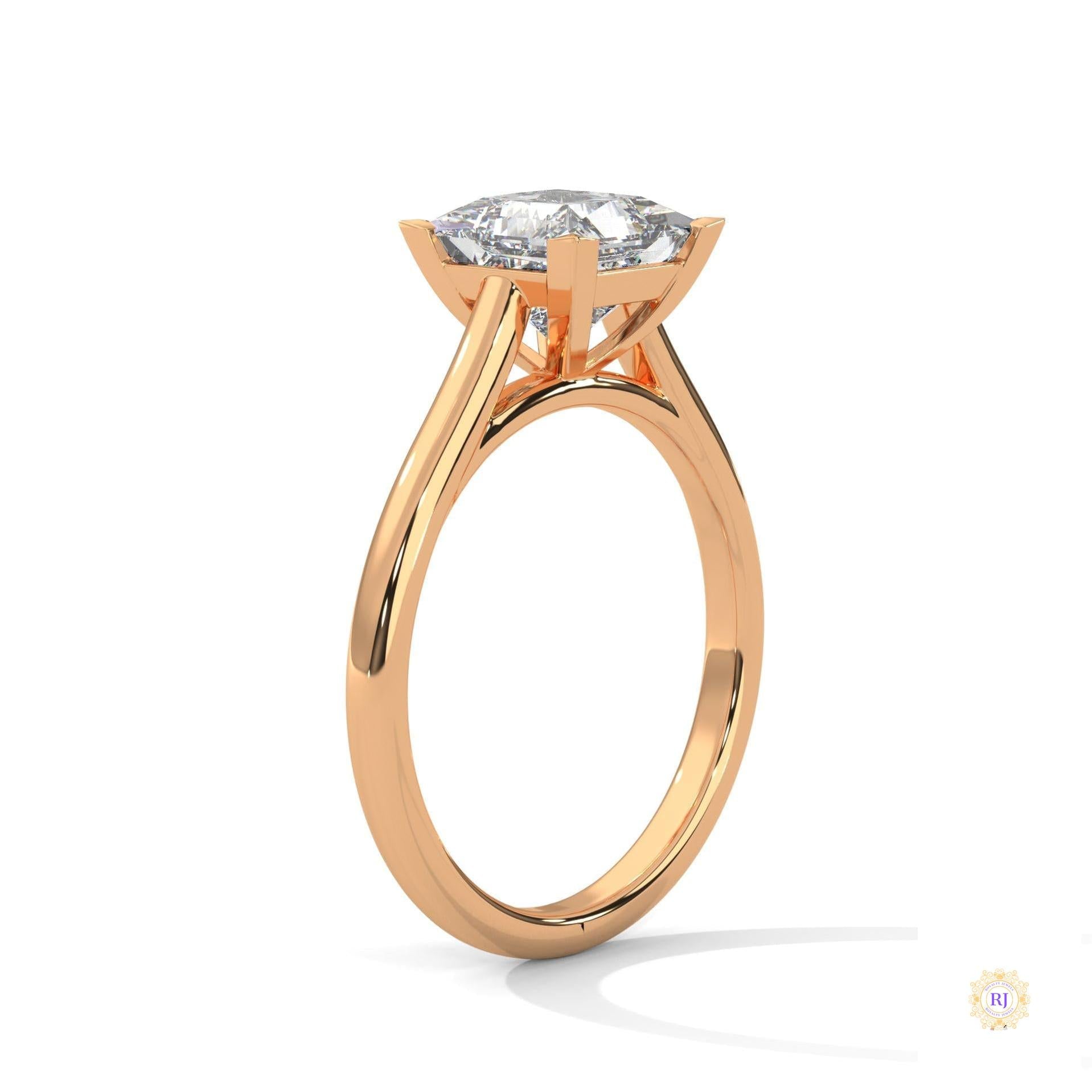 2 Ct. Princess-Cut Solitaire Lab Diamond Ring
