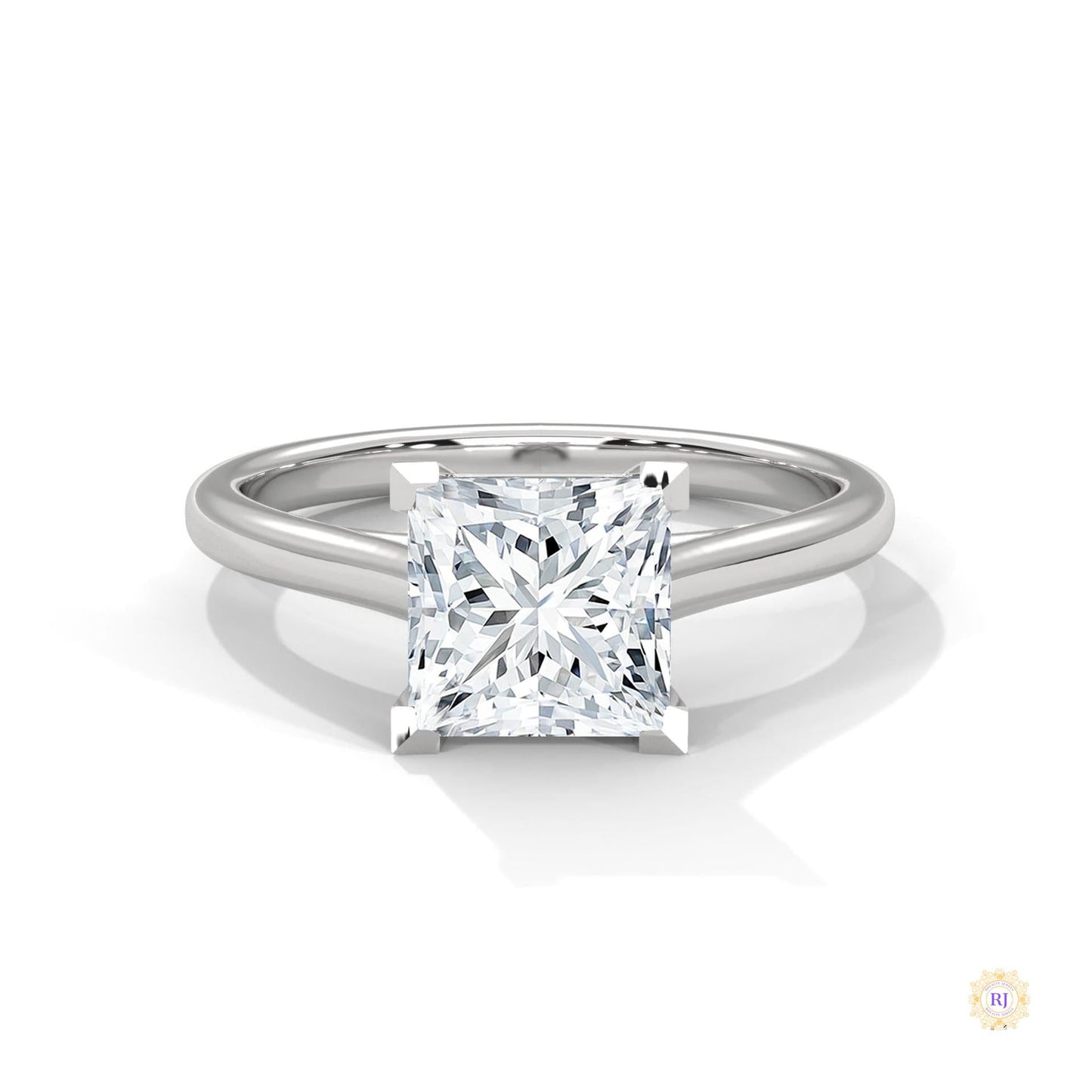 2 Ct. Princess-Cut Solitaire Lab Diamond Ring