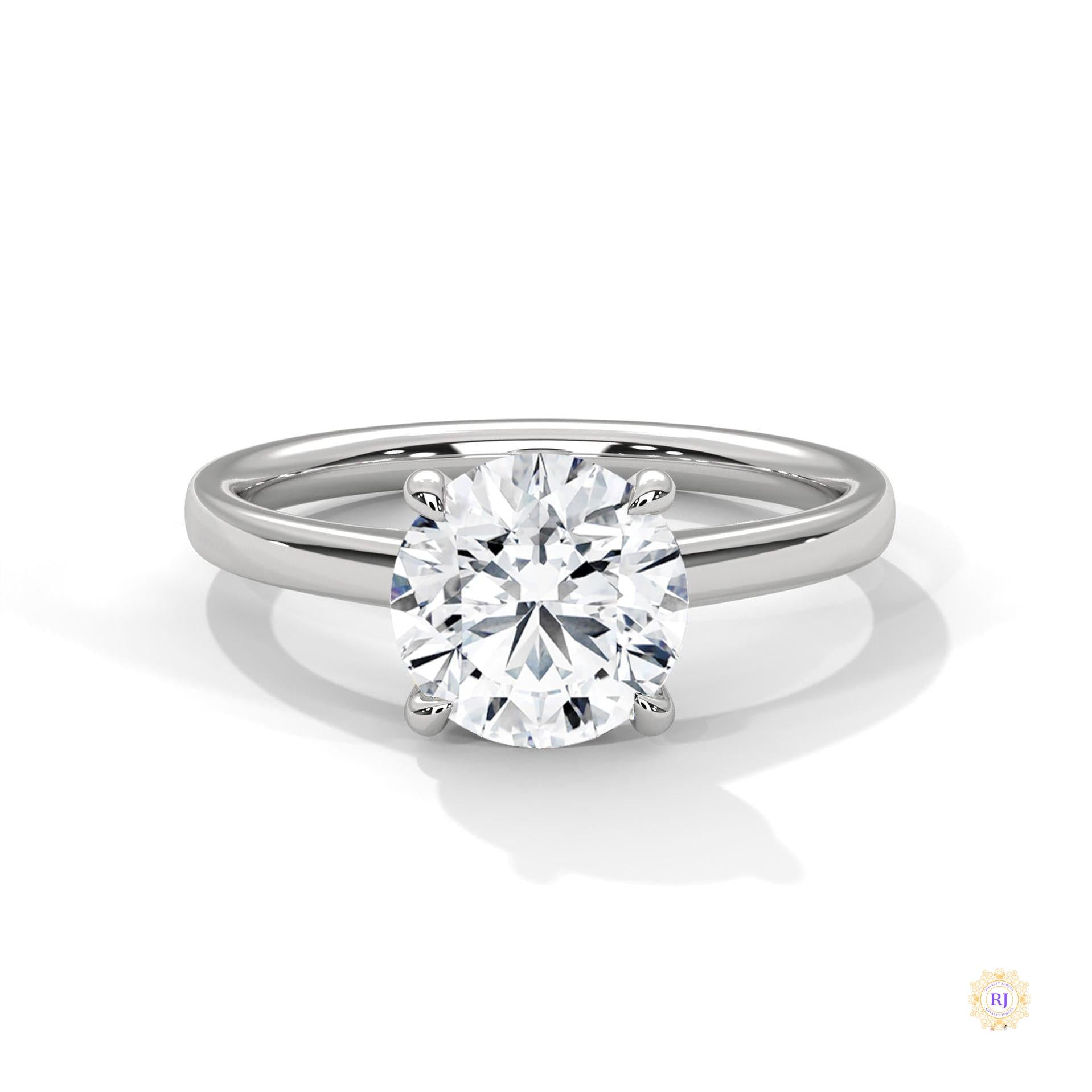 2 Ct. Round Lab Diamond Solitaire Engagement Ring