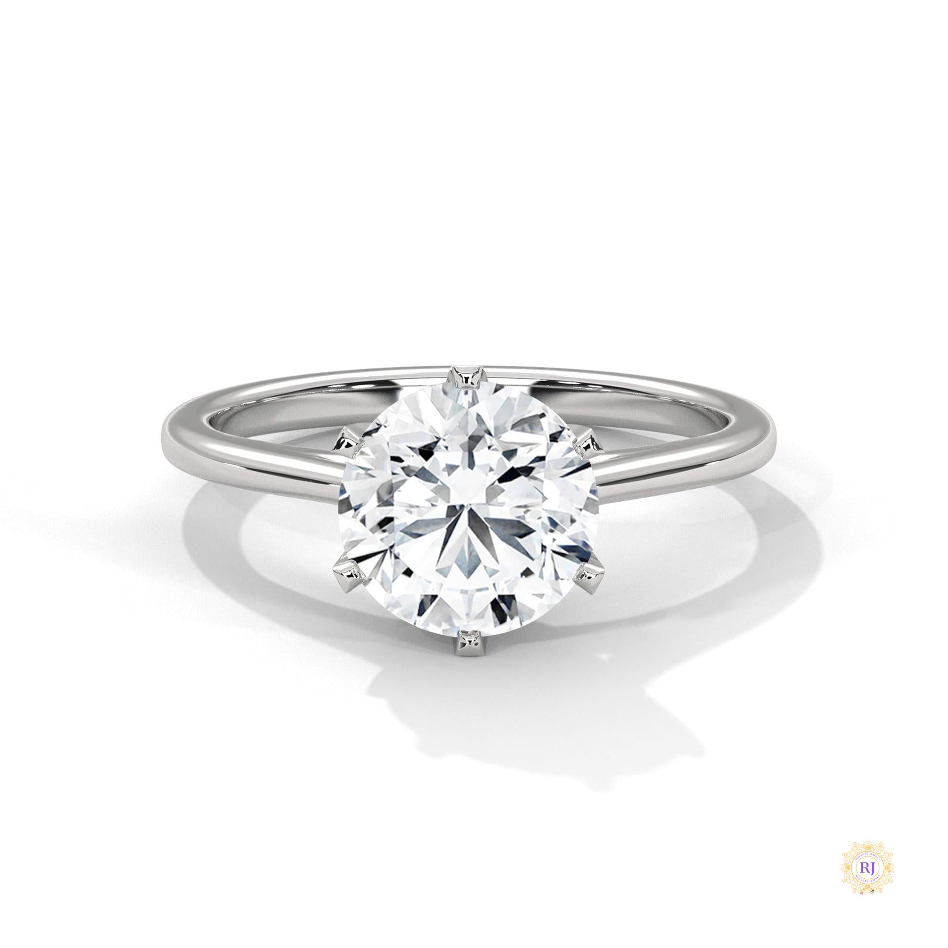 2 Ct. Solitaire Lab Diamond Ring – 6 Prong Classic