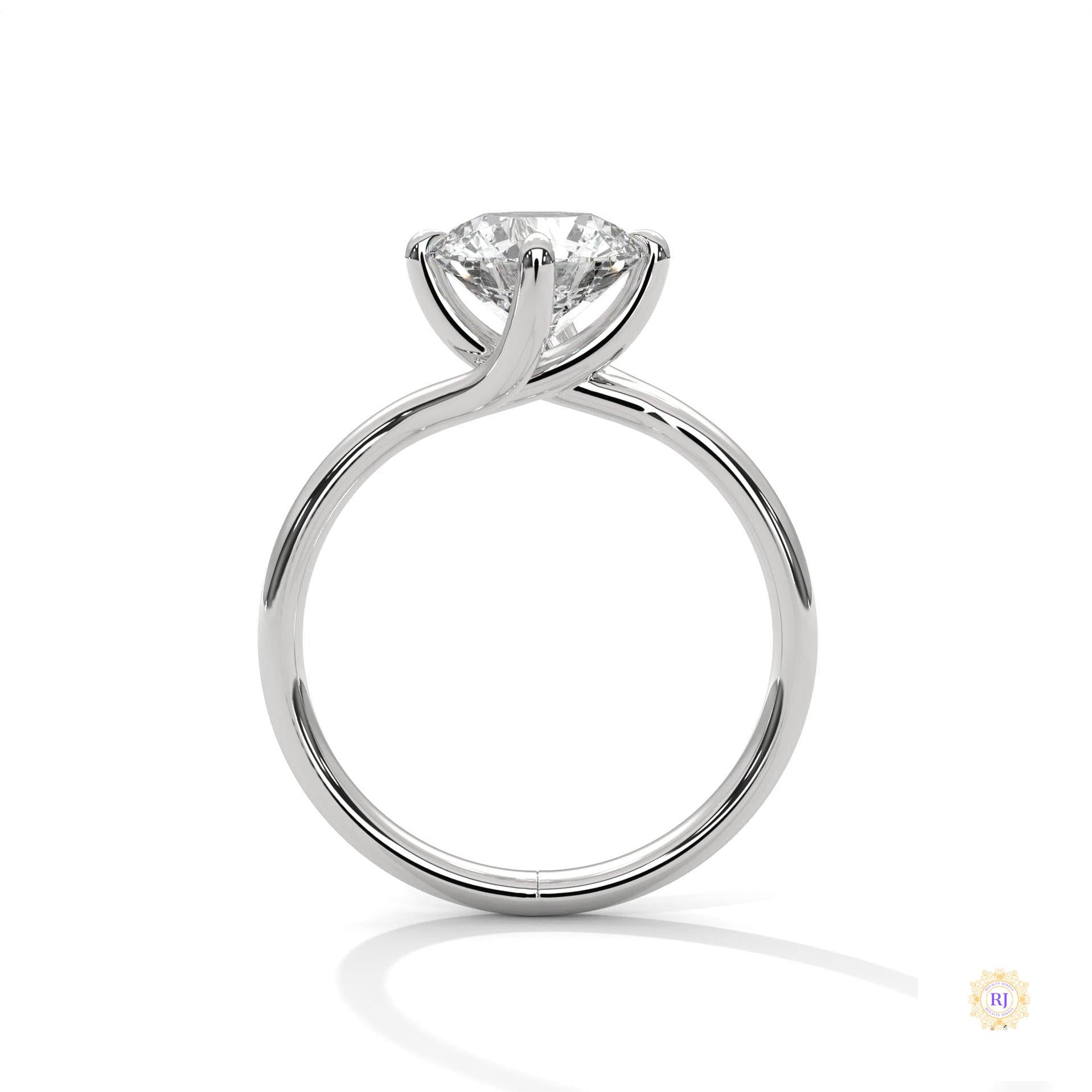 2 Ct. Twist Solitaire Lab Diamond Engagement Ring