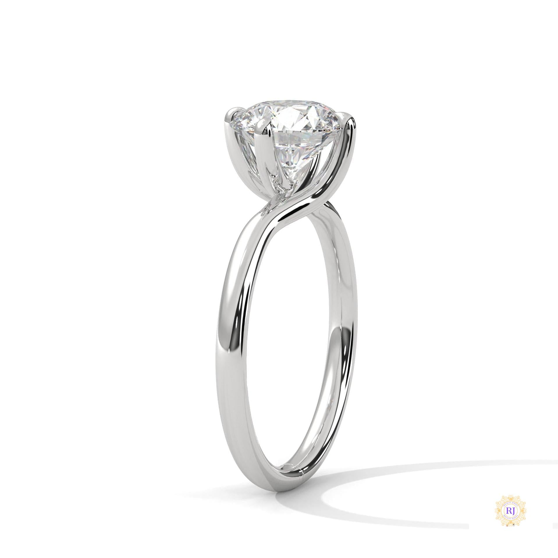 2 Ct. Twist Solitaire Lab Diamond Engagement Ring