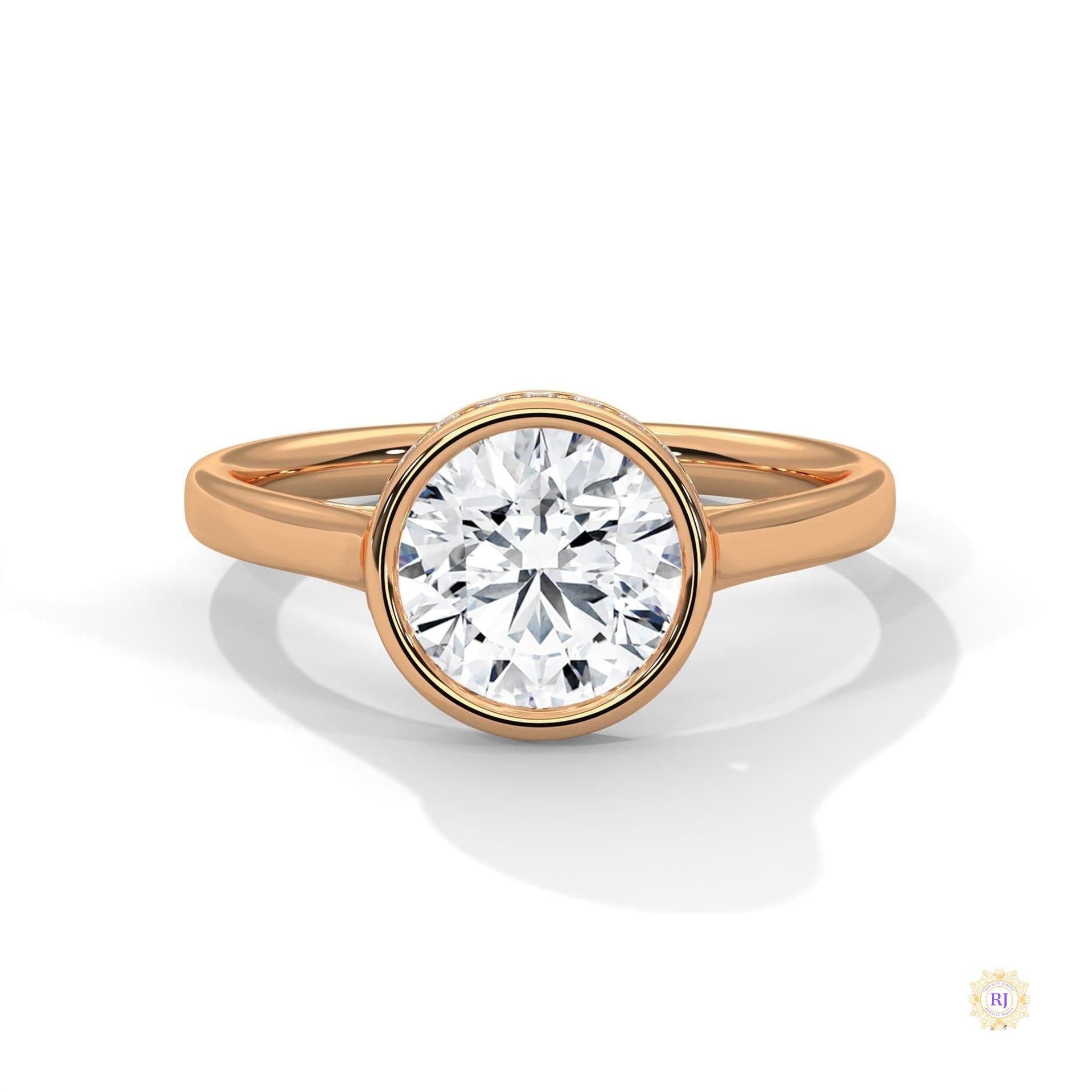 2.15 Ct. Bezel-Set Round Lab Diamond Solitaire Ring