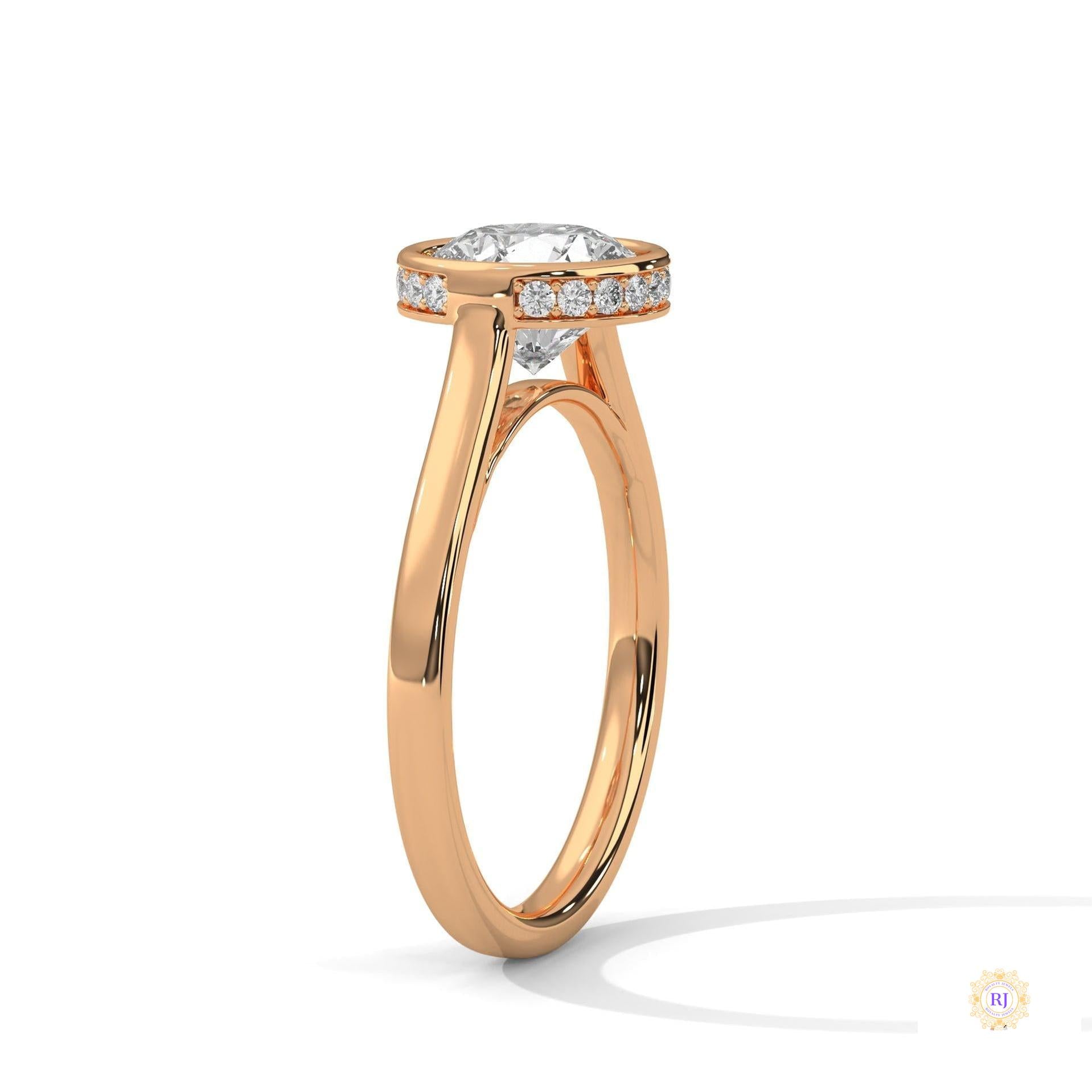 2.15 Ct. Bezel-Set Round Lab Diamond Solitaire Ring