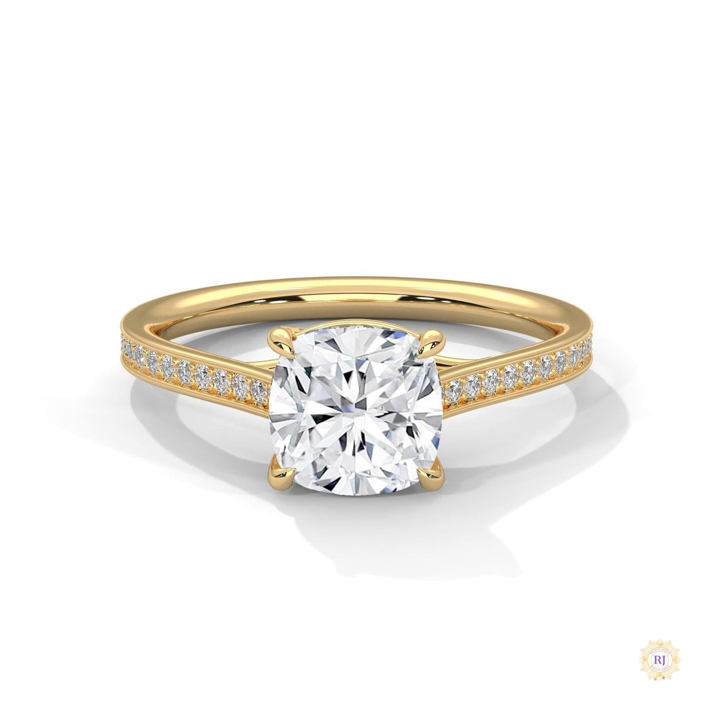 2.15 Ct. Cushion Cut Lab Diamond Engagement Ring