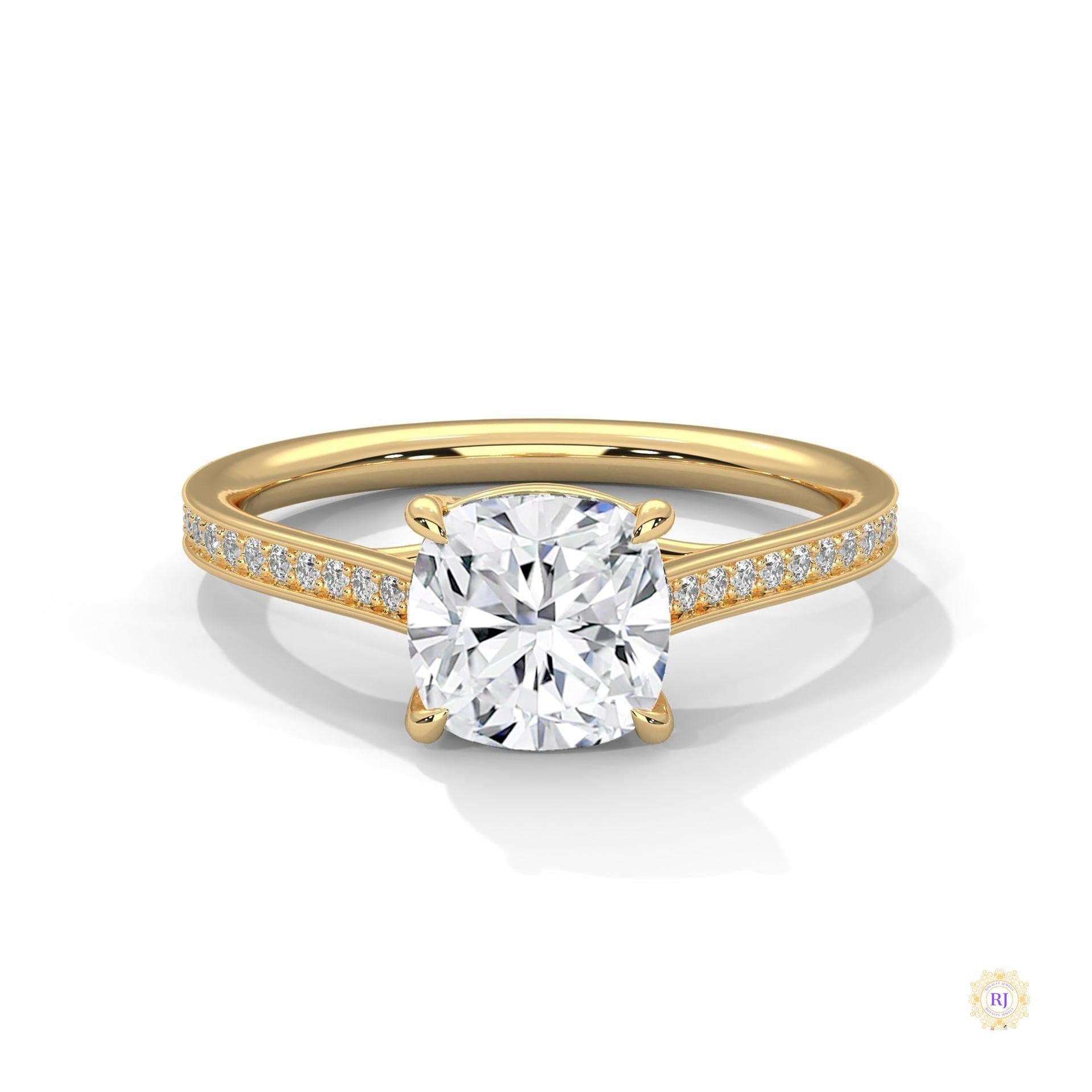 2.15 Ct. Cushion Cut Lab Diamond Engagement Ring