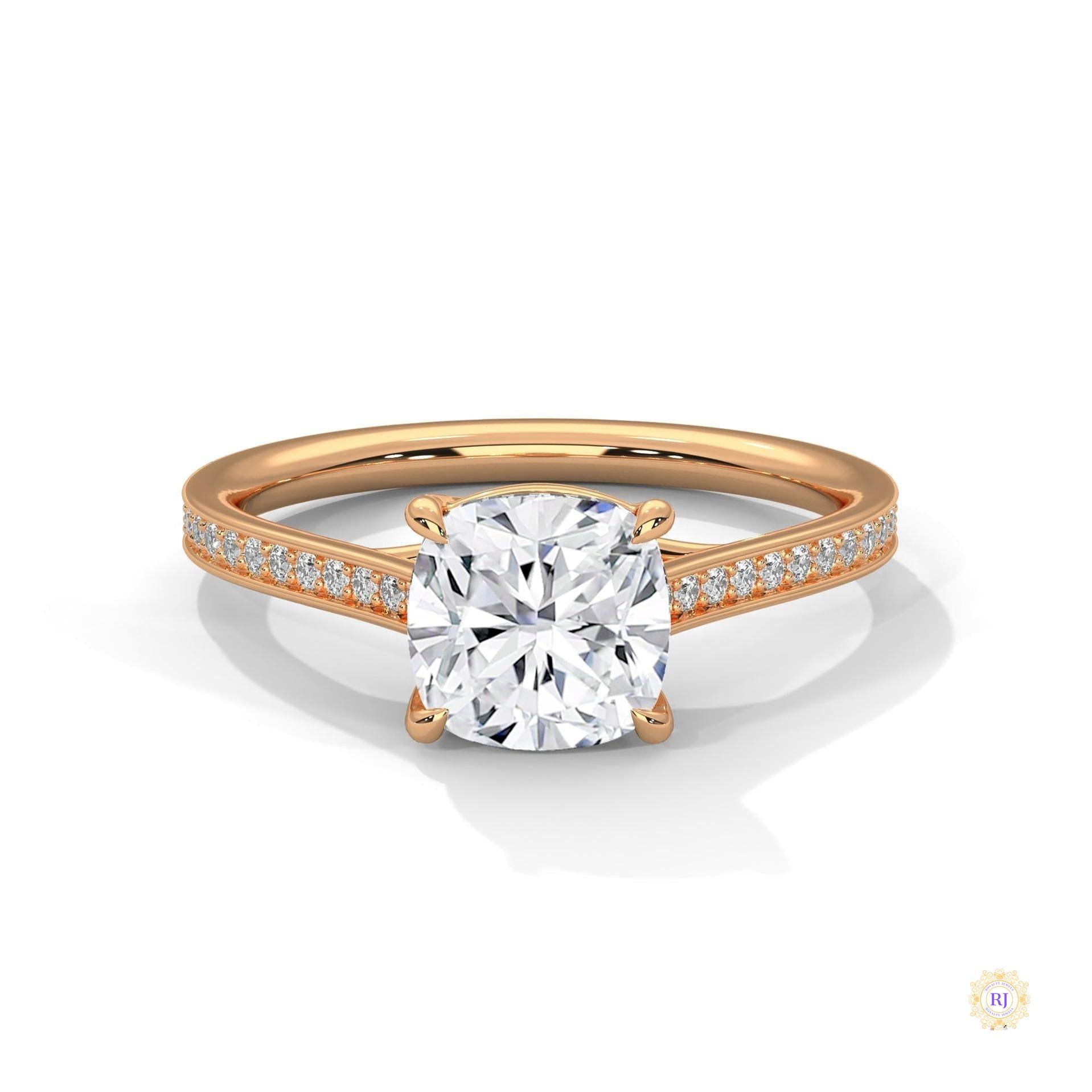 2.15 Ct. Cushion Cut Lab Diamond Engagement Ring