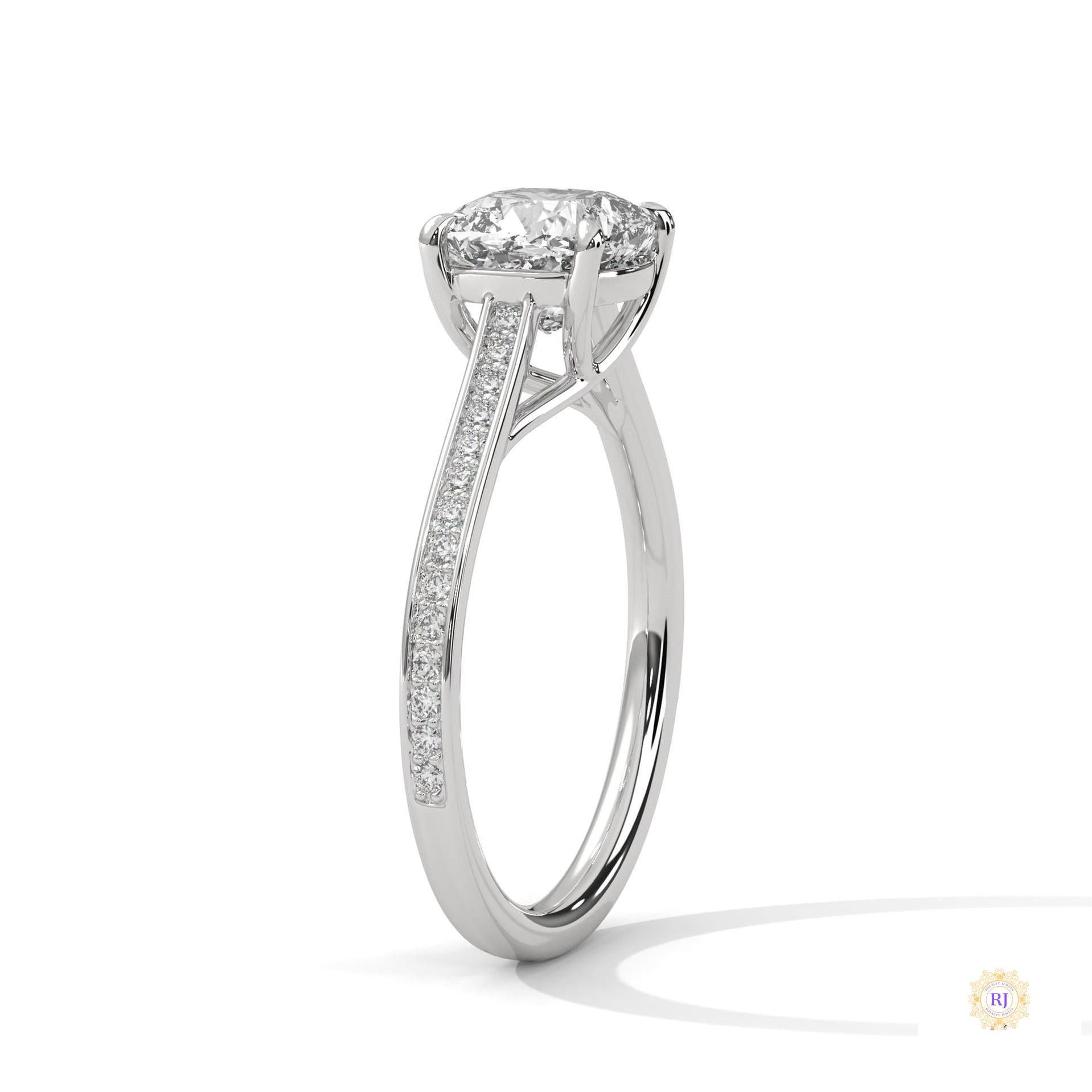 2.15 Ct. Cushion Cut Lab Diamond Engagement Ring