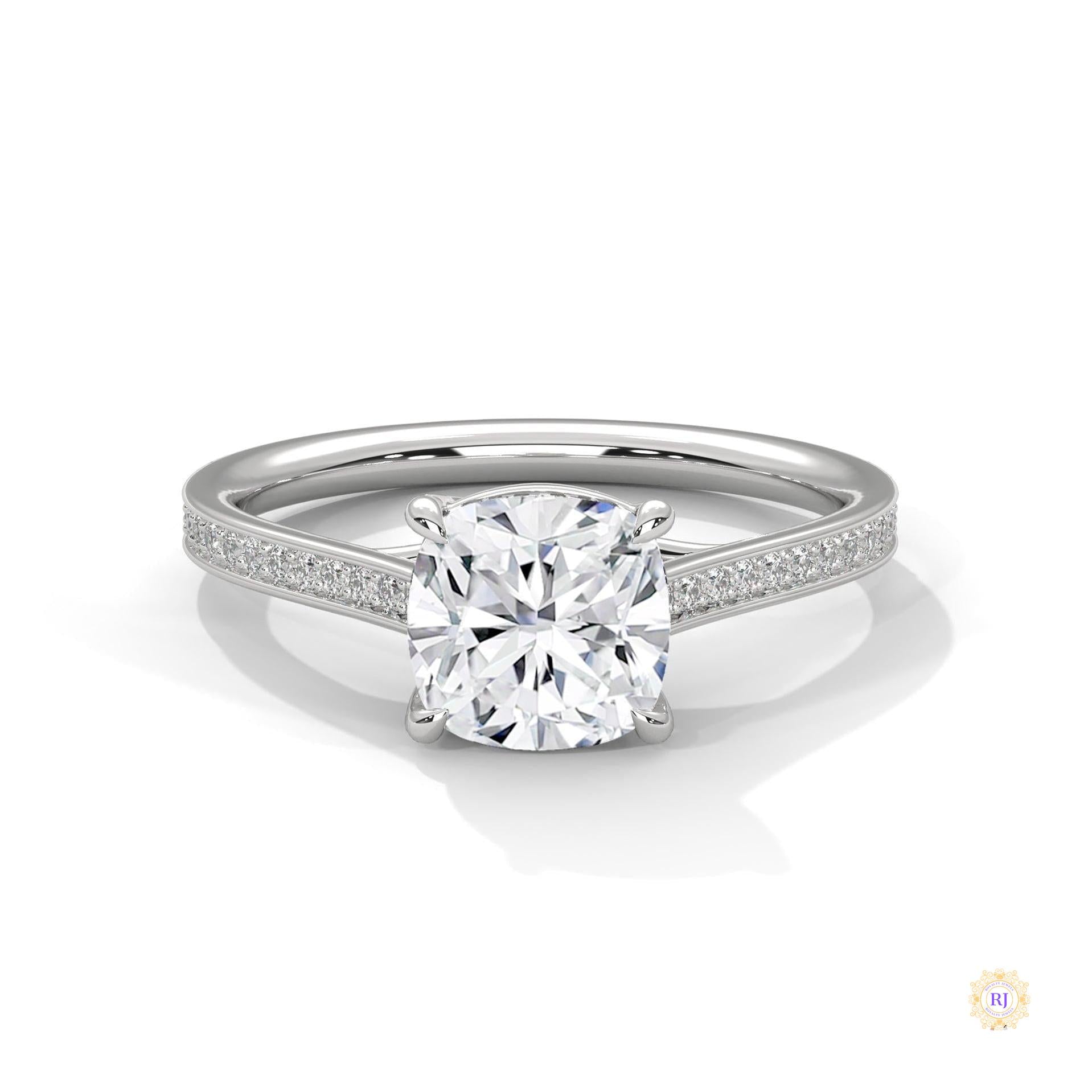2.15 Ct. Cushion Cut Lab Diamond Engagement Ring