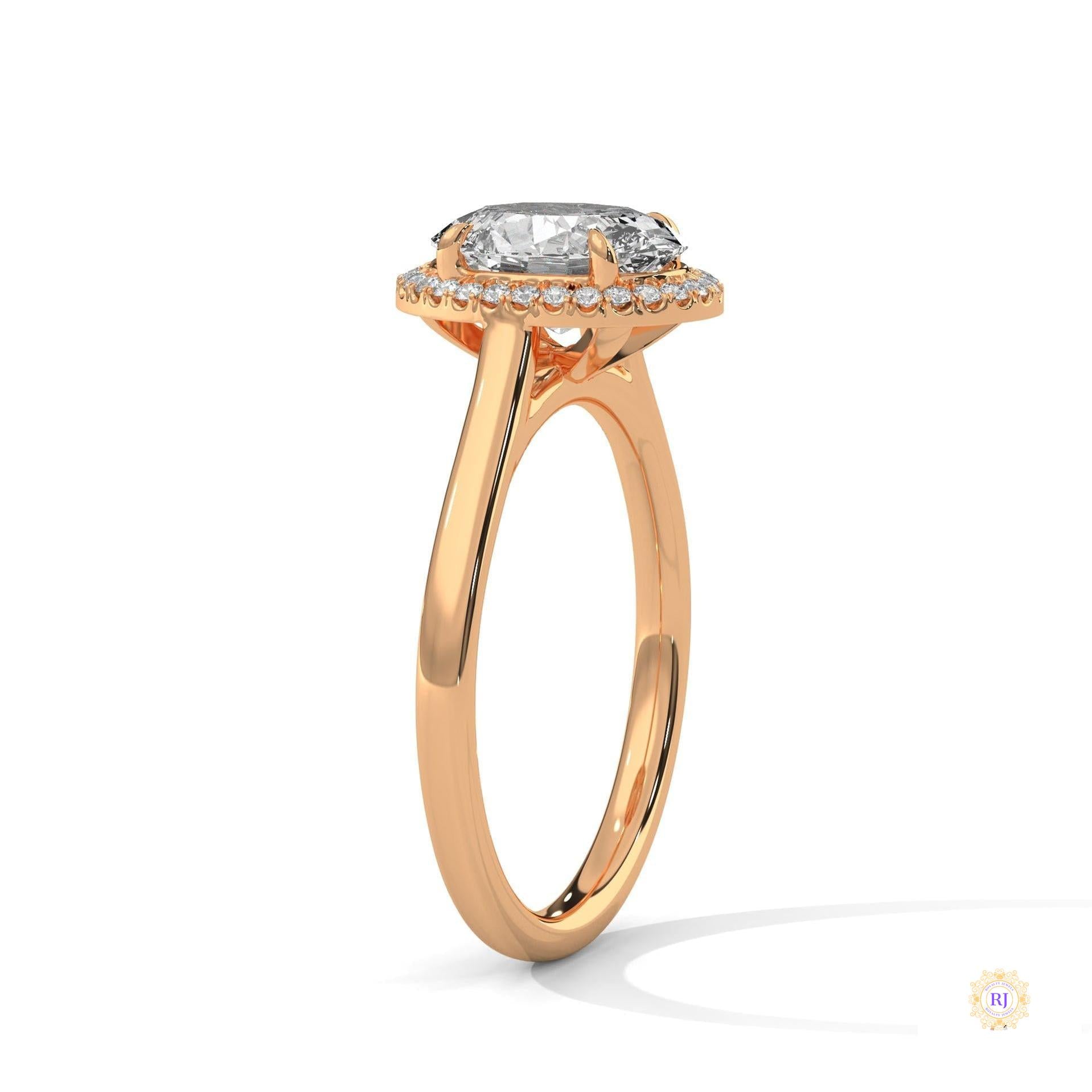 2.15 Ct. Oval Halo Lab Diamond Ring
