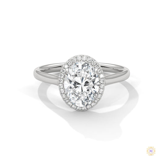2.15 Ct. Oval Halo Lab Diamond Ring