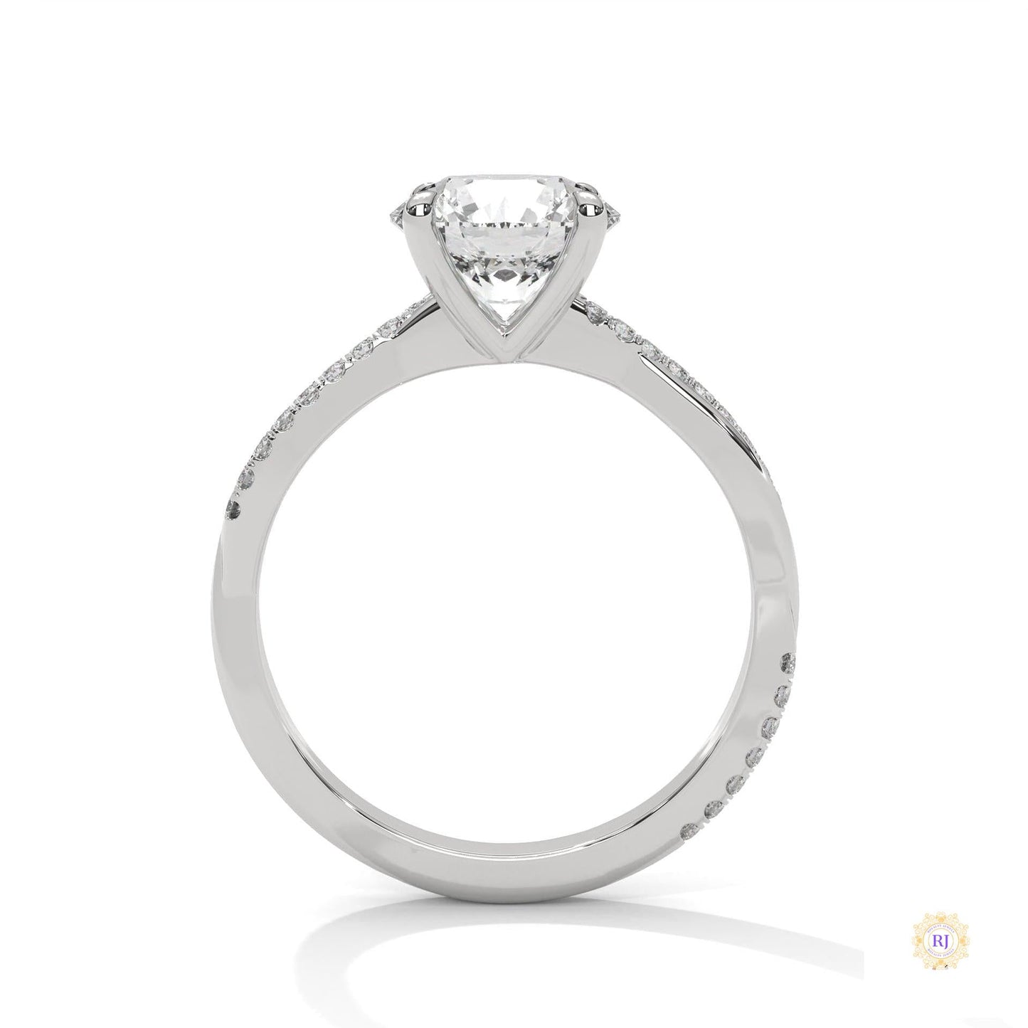 2.15 Ct. Pavé Twist Lab Diamond Engagement Ring
