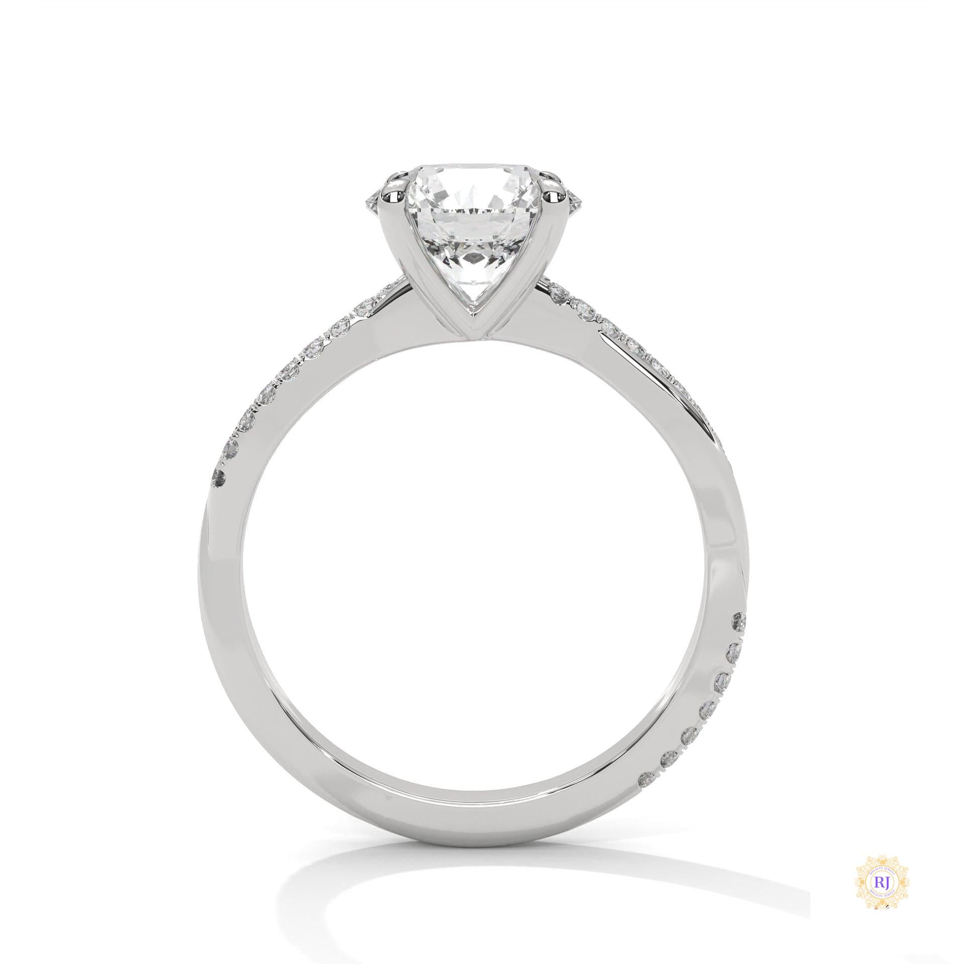 2.15 Ct. Pavé Twist Lab Diamond Engagement Ring