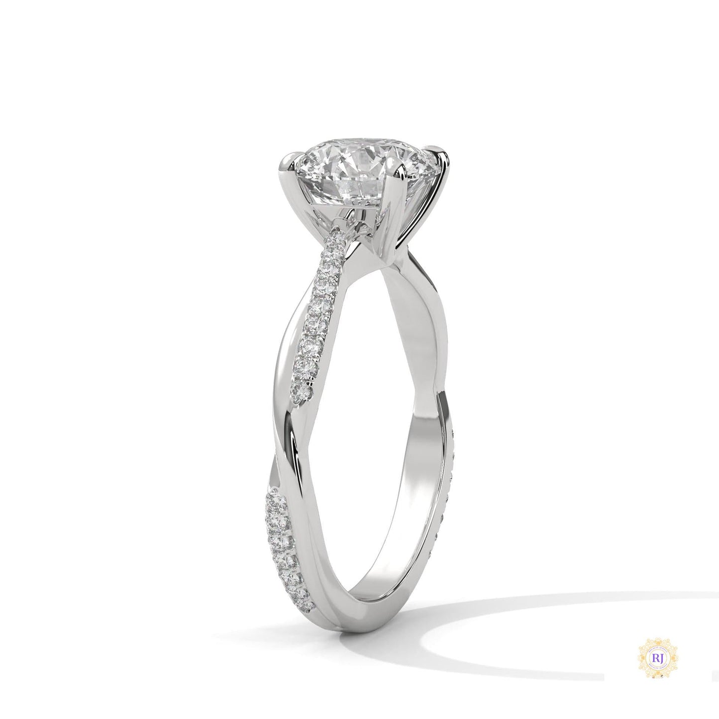 2.15 Ct. Pavé Twist Lab Diamond Engagement Ring