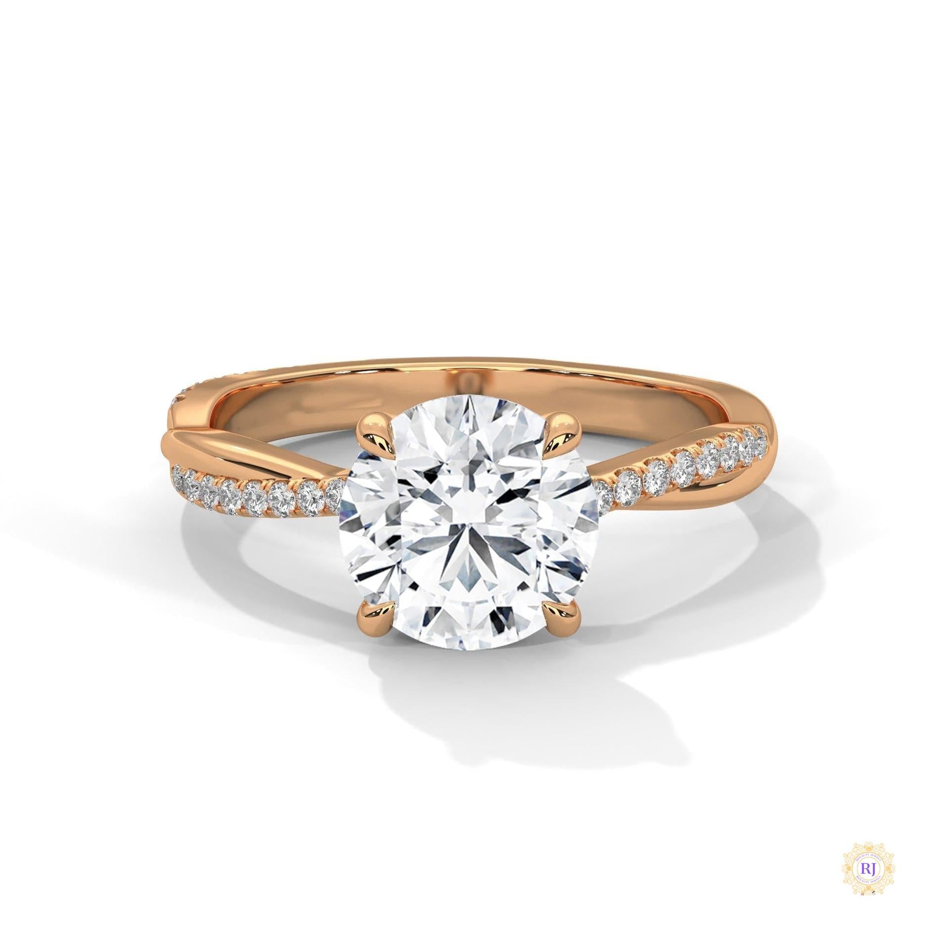 2.15 Ct. Pavé Twist Lab Diamond Engagement Ring