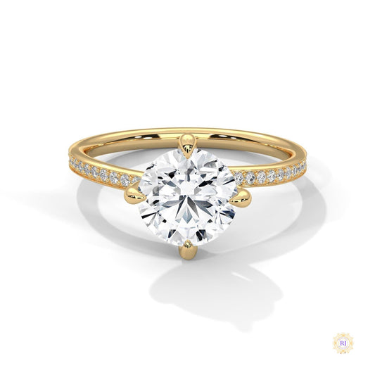 2.15 Ct. Petite Pavé Solitaire Ring
