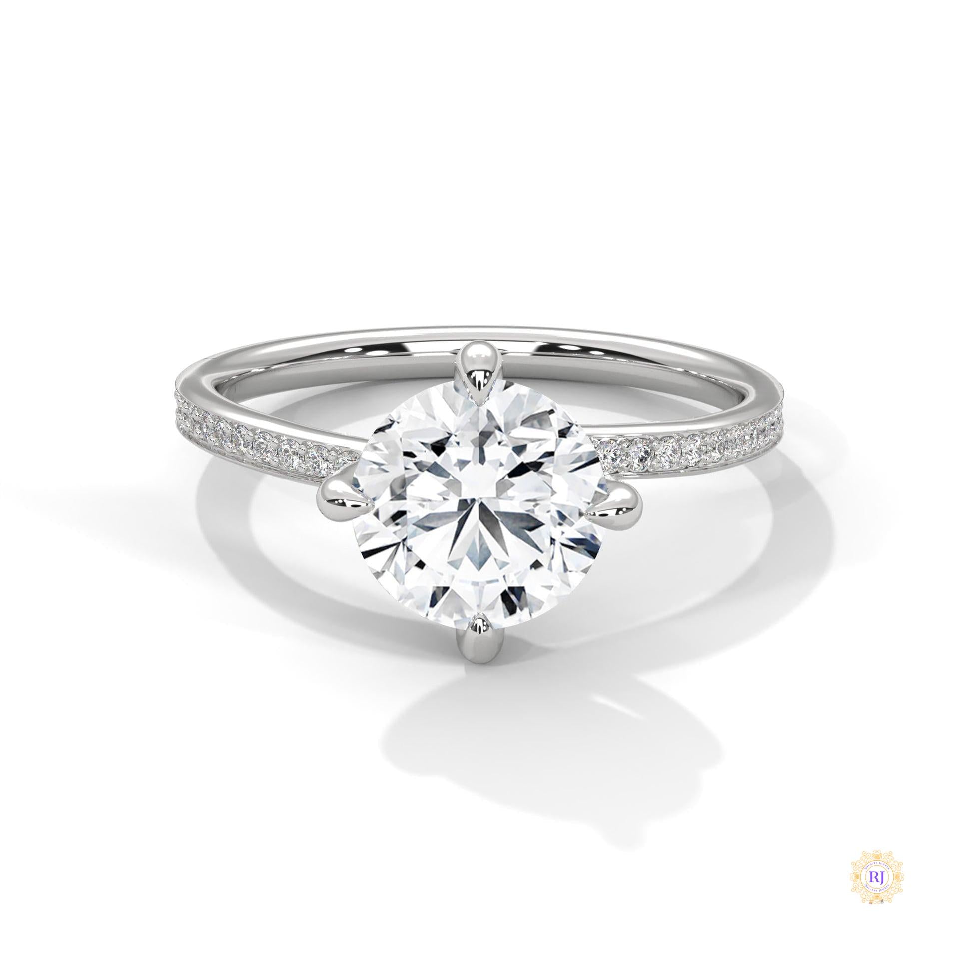 2.15 Ct. Petite Pavé Solitaire Ring
