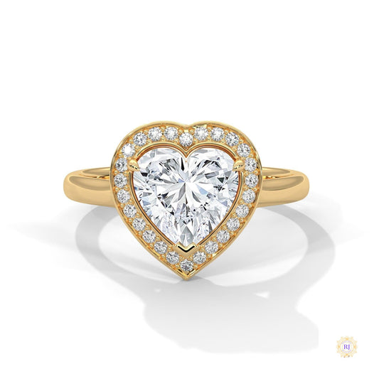 2.20 Ct. Bezel Heart Lab Diamond Engagement Ring
