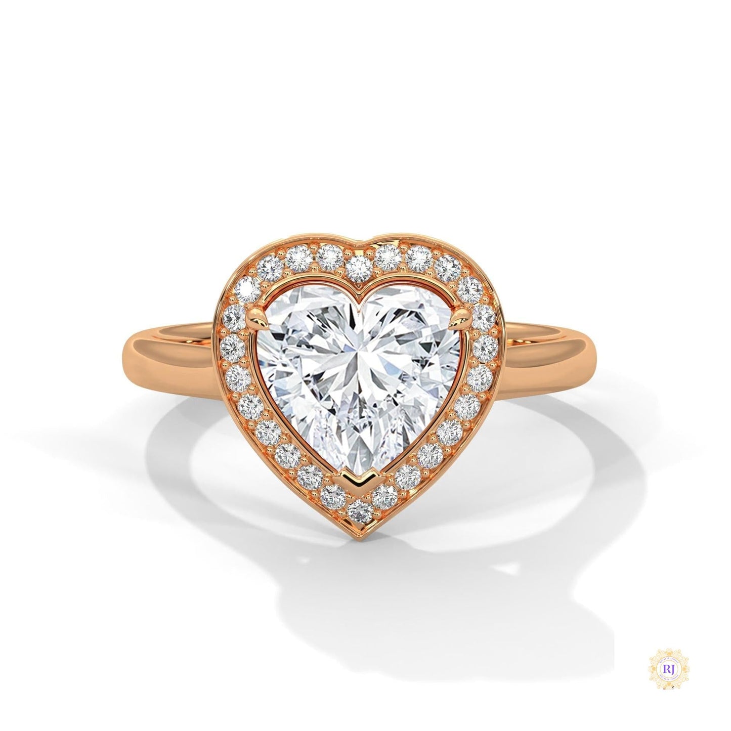 2.20 Ct. Bezel Heart Lab Diamond Engagement Ring