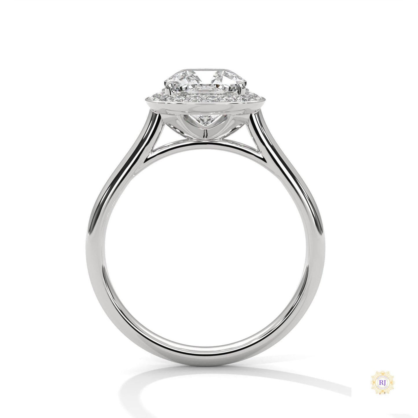2.20 Ct. Cushion Halo Lab Diamond Engagement Ring