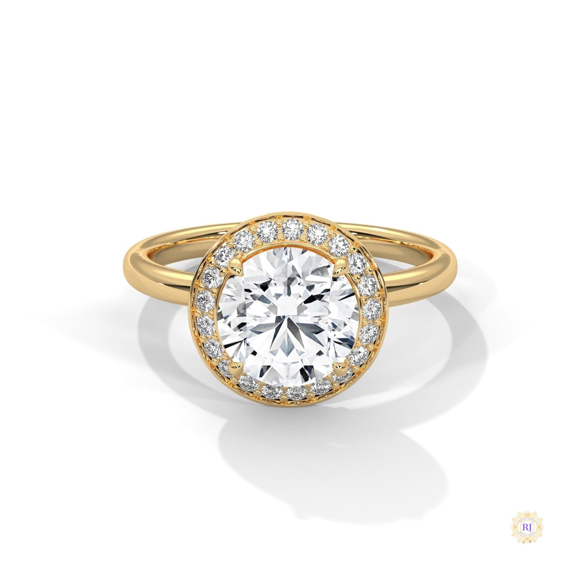 2.20 Ct. Lab Diamond Bezel Halo Ring