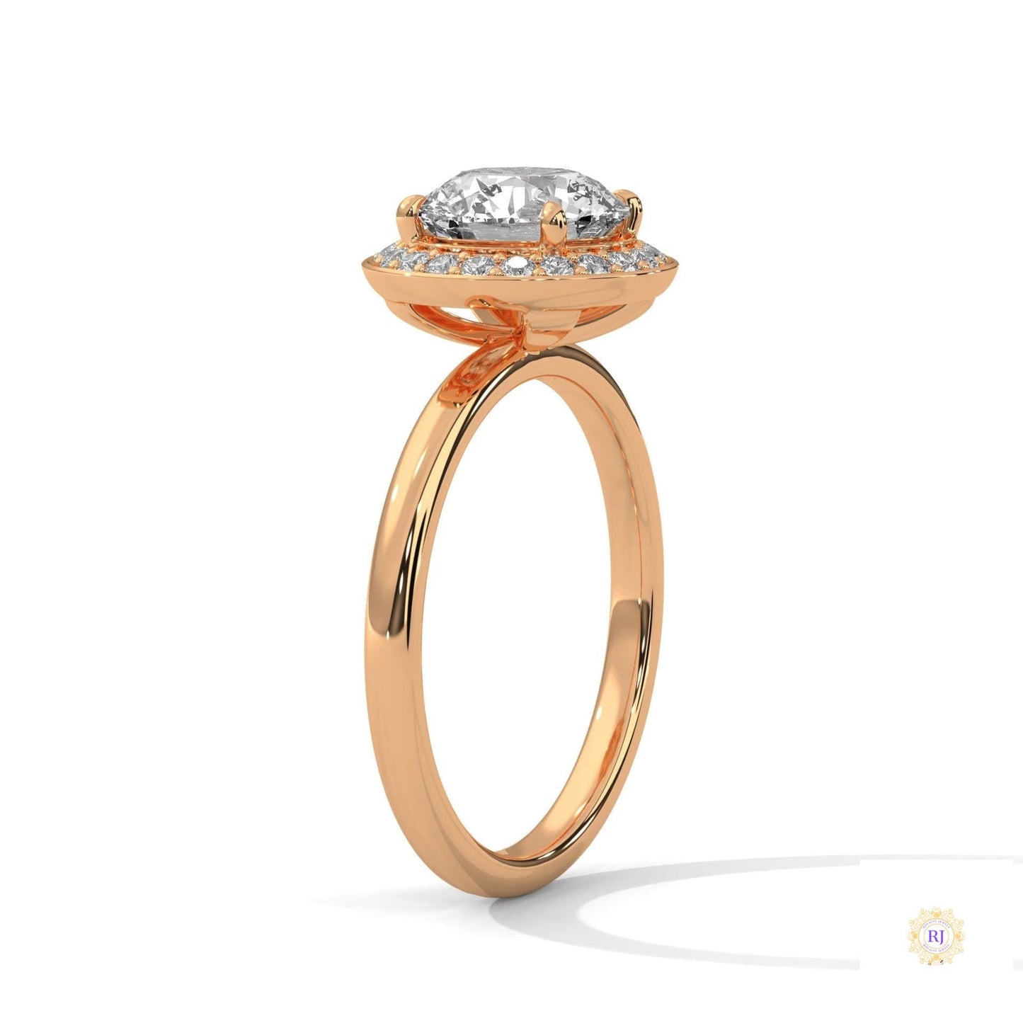 2.20 Ct. Lab Diamond Bezel Halo Ring