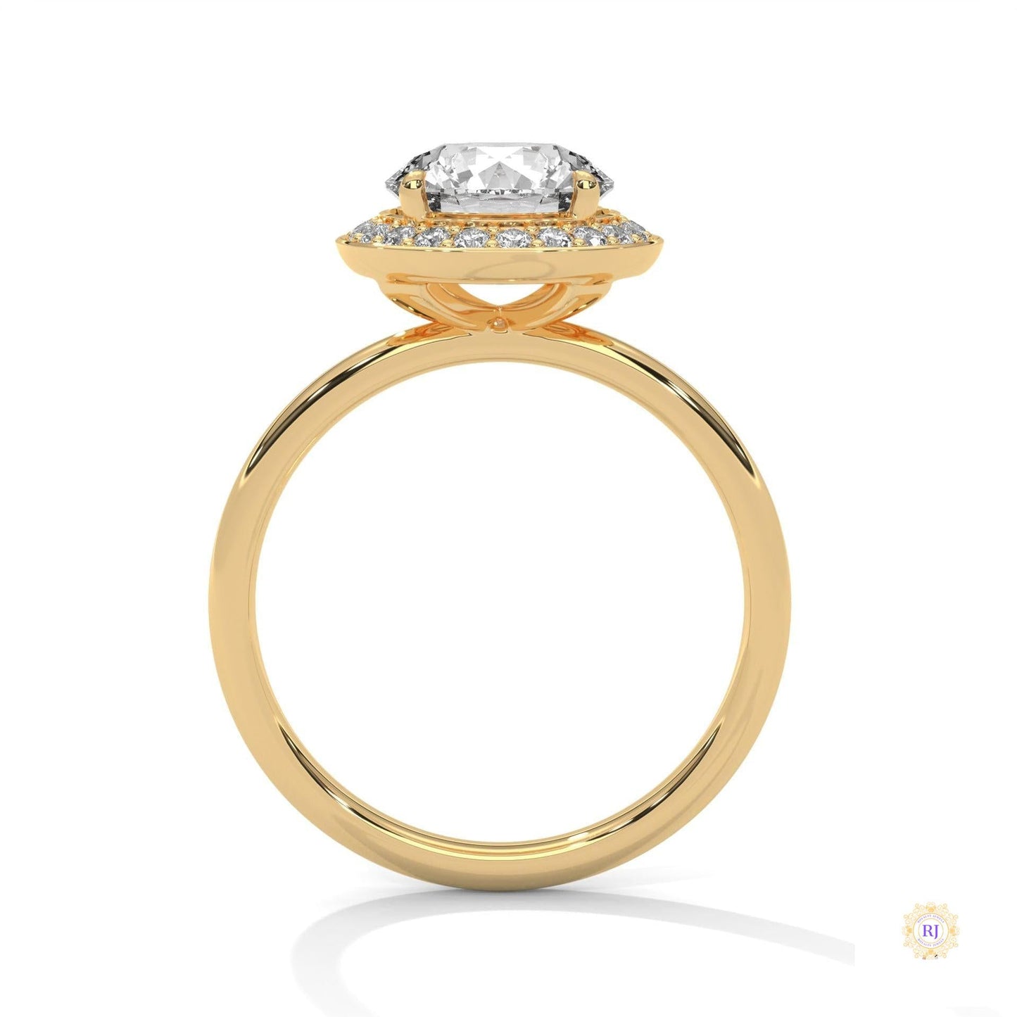 2.20 Ct. Lab Diamond Bezel Halo Ring