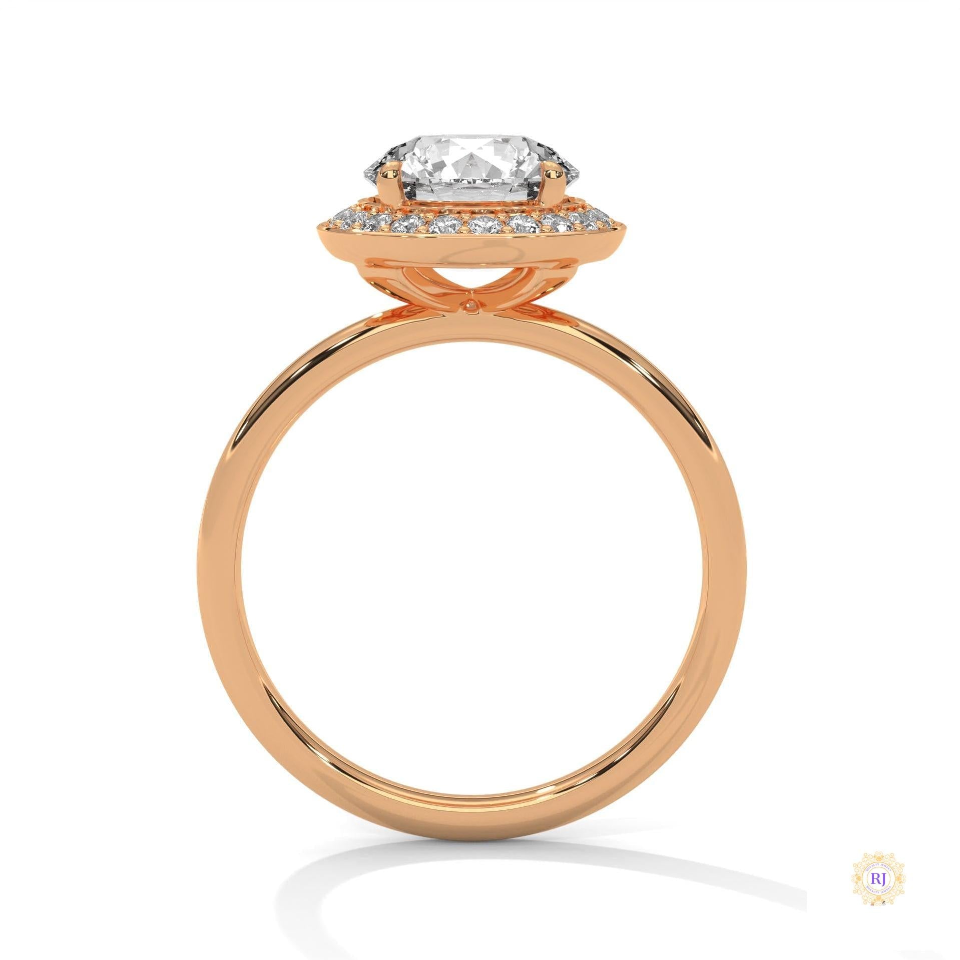 2.20 Ct. Lab Diamond Bezel Halo Ring