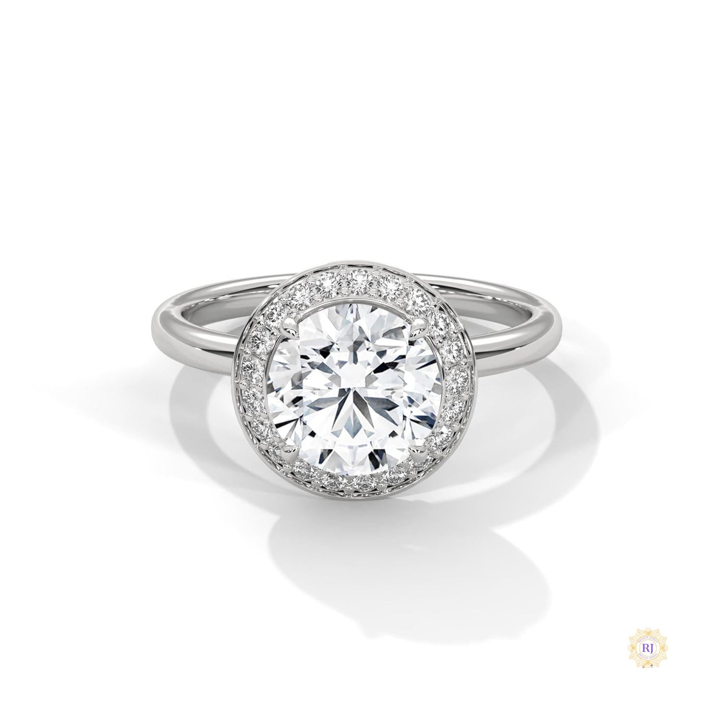 2.20 Ct. Lab Diamond Bezel Halo Ring