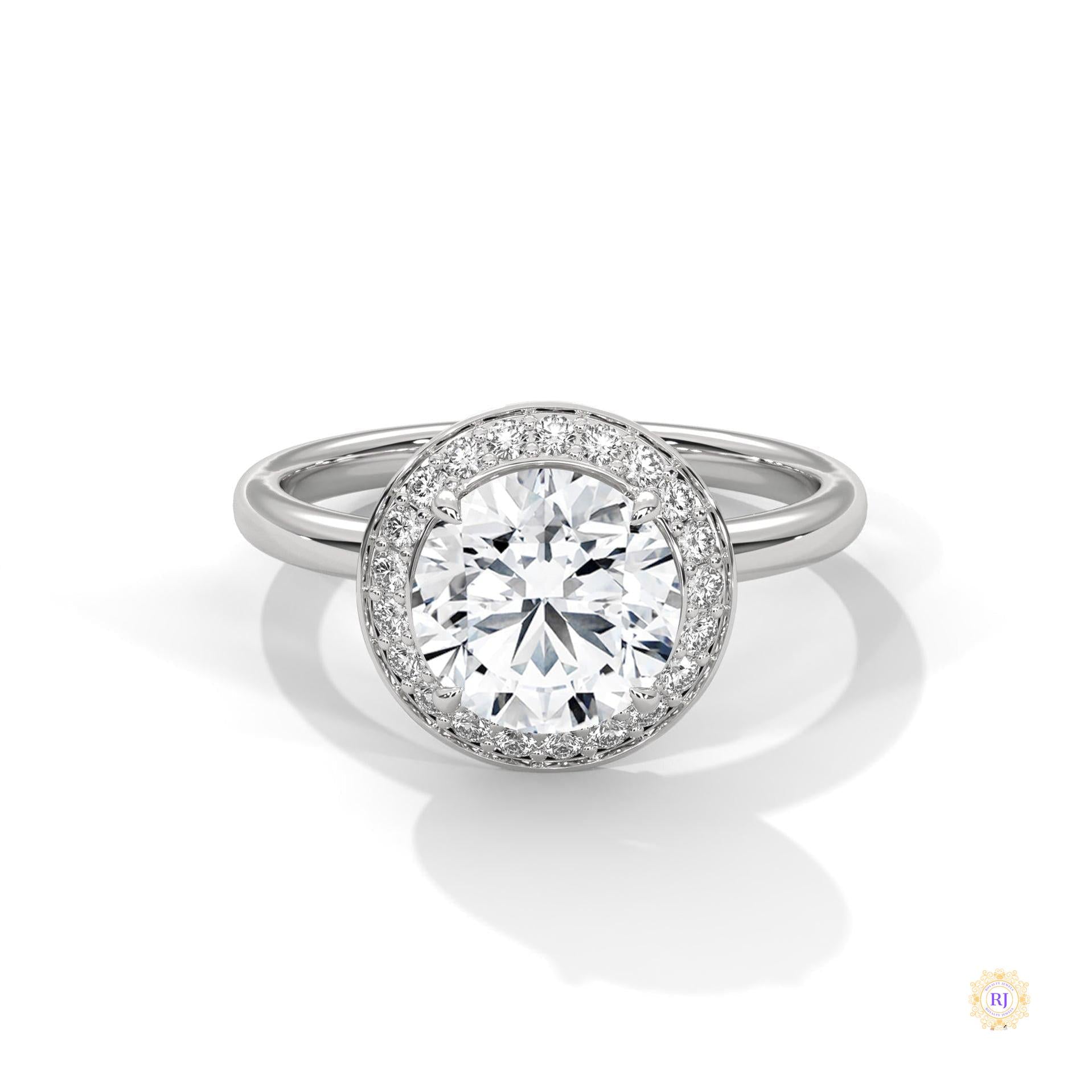 2.20 Ct. Lab Diamond Bezel Halo Ring