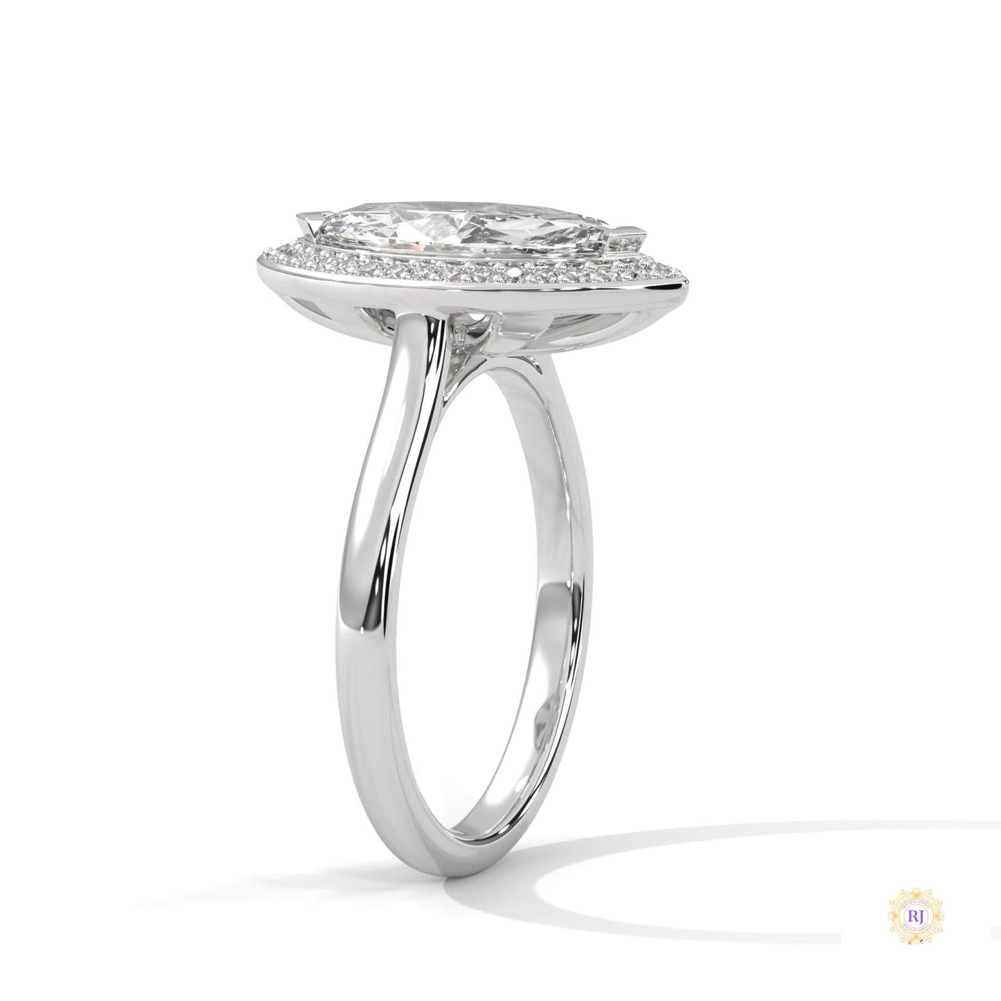 2.20 Ct. Marquise Halo Diamond Ring