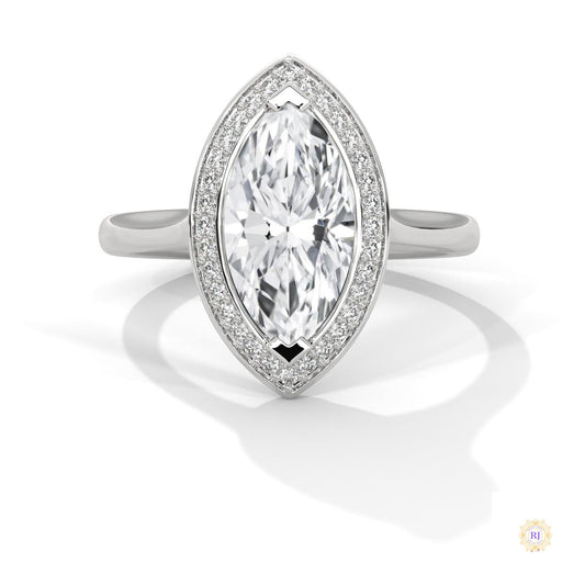 2.20 Ct. Marquise Halo Diamond Ring