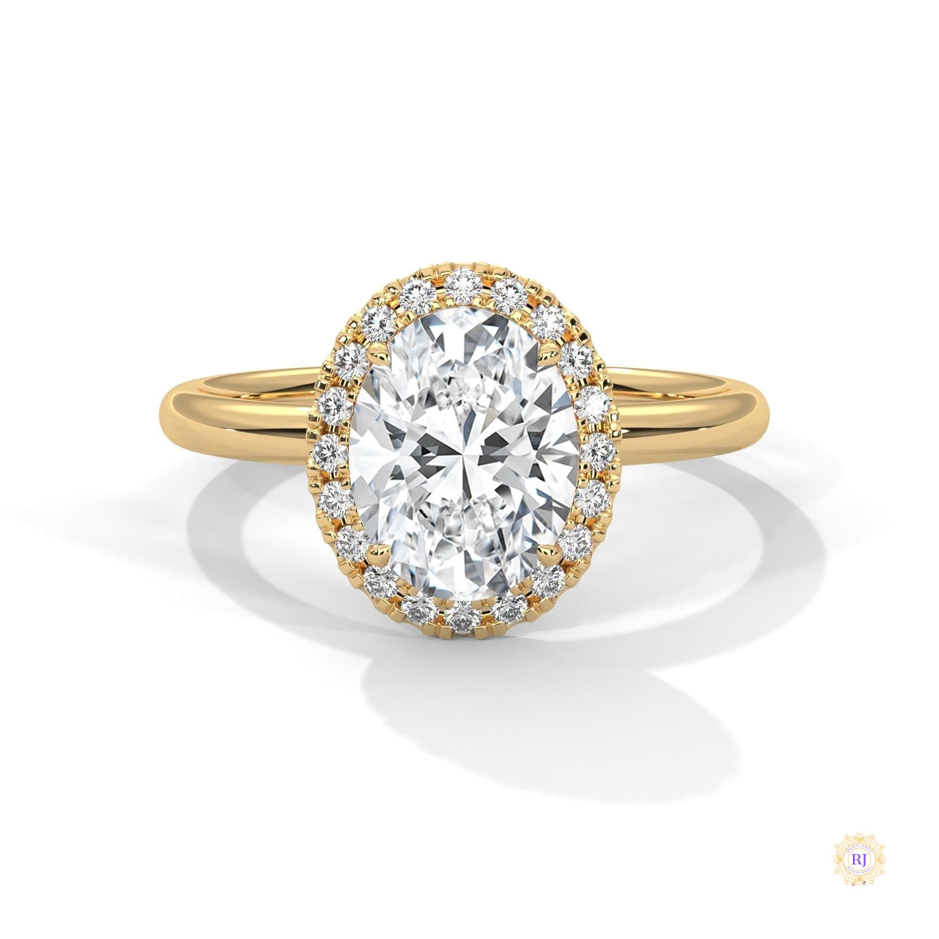 2.20 Ct. Oval Halo Lab Diamond Ring